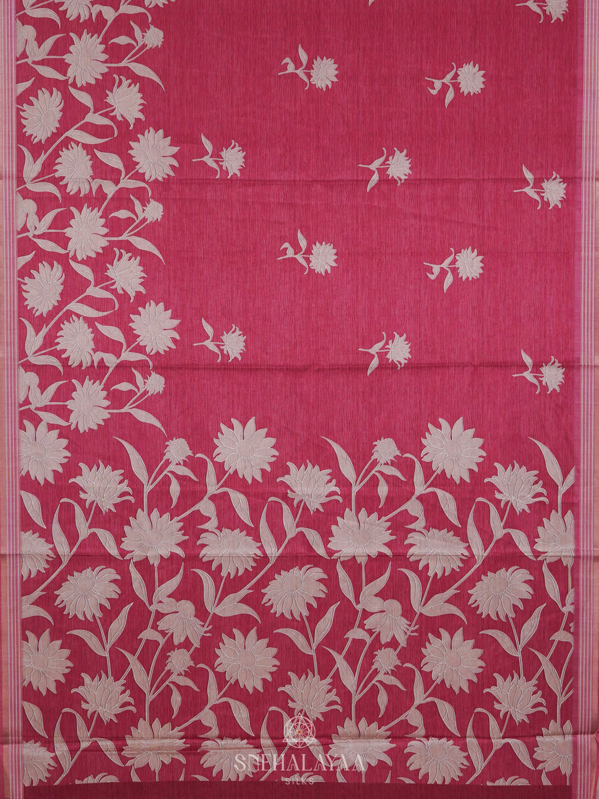 Pink Printed Dola Silk Saree