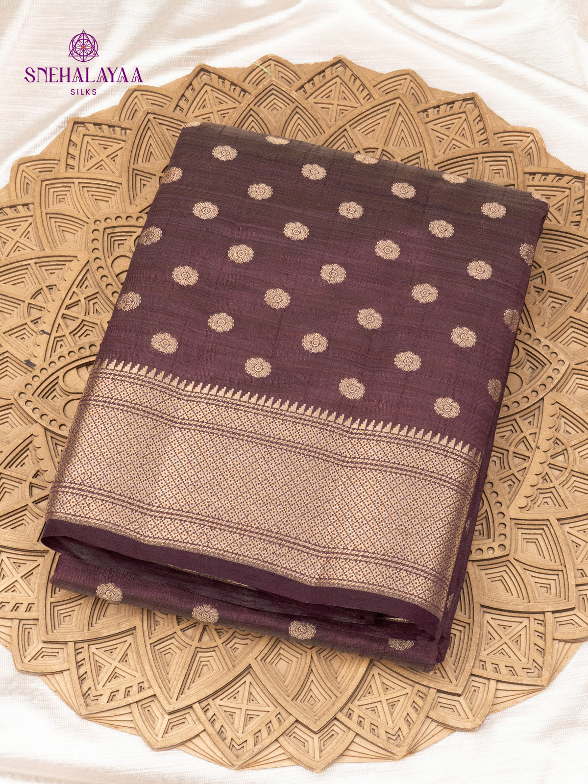 Burgundy Raw Silk Saree