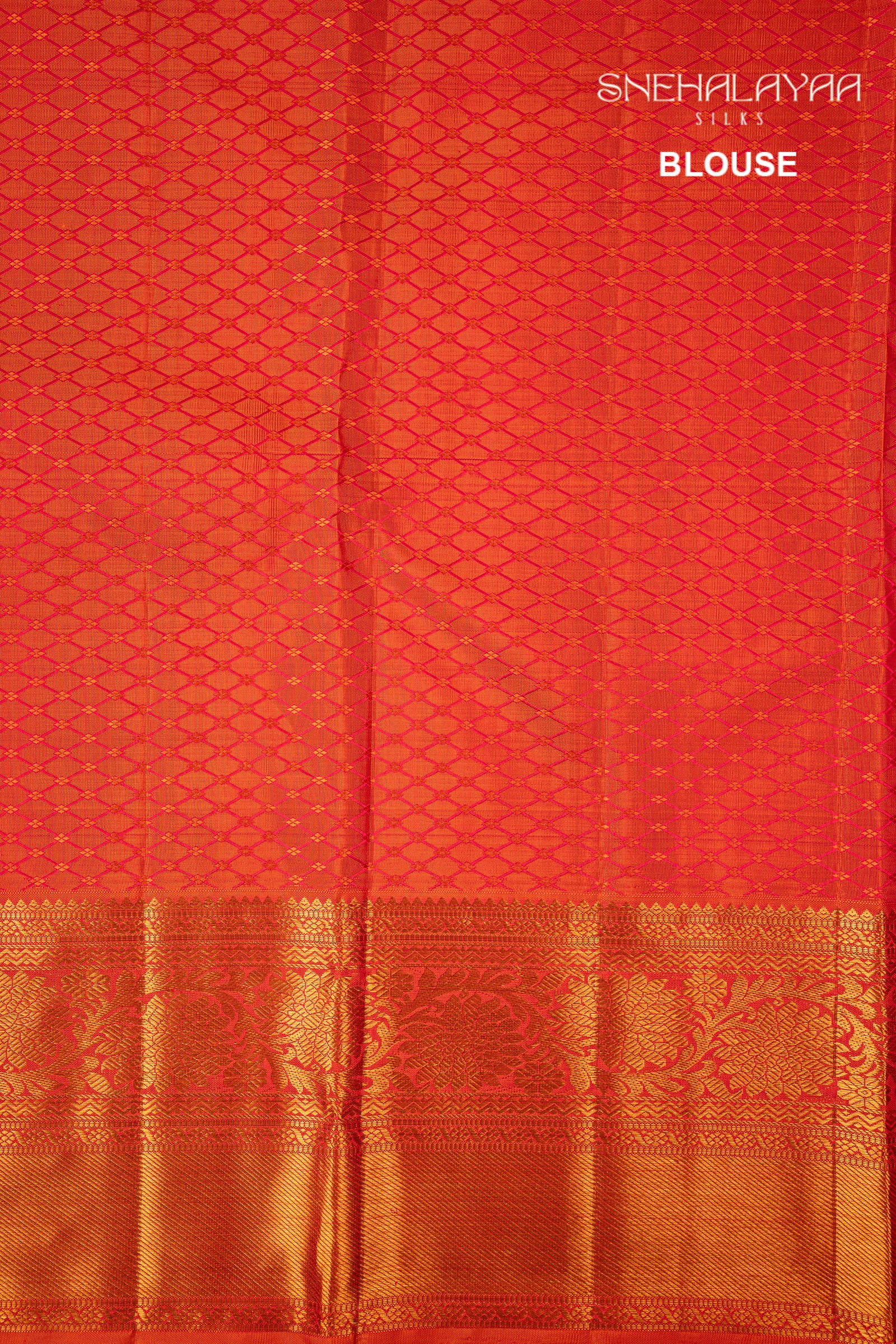 Tangerine Orange Kancheevaram Silk Saree