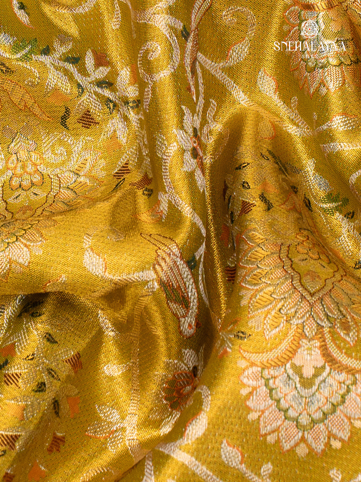 Yellow Kanjivaram Silk Saree