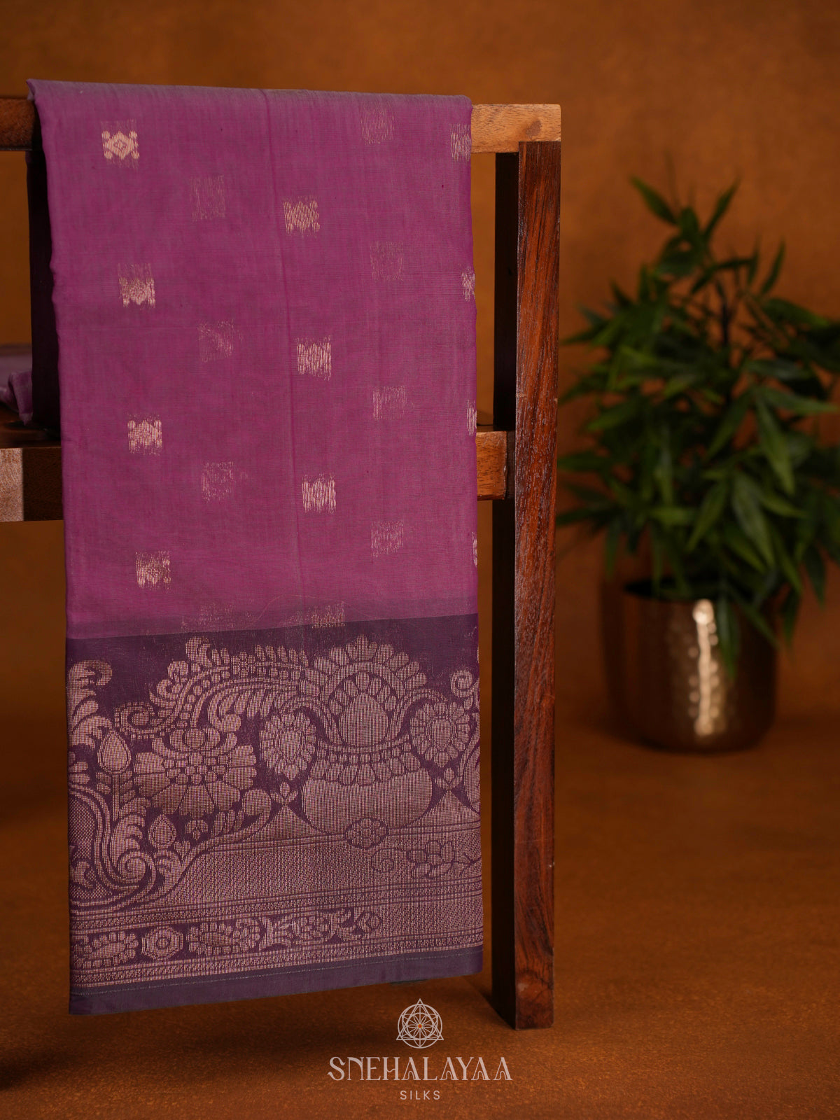 Purple Kanchi Silk Cotton Saree