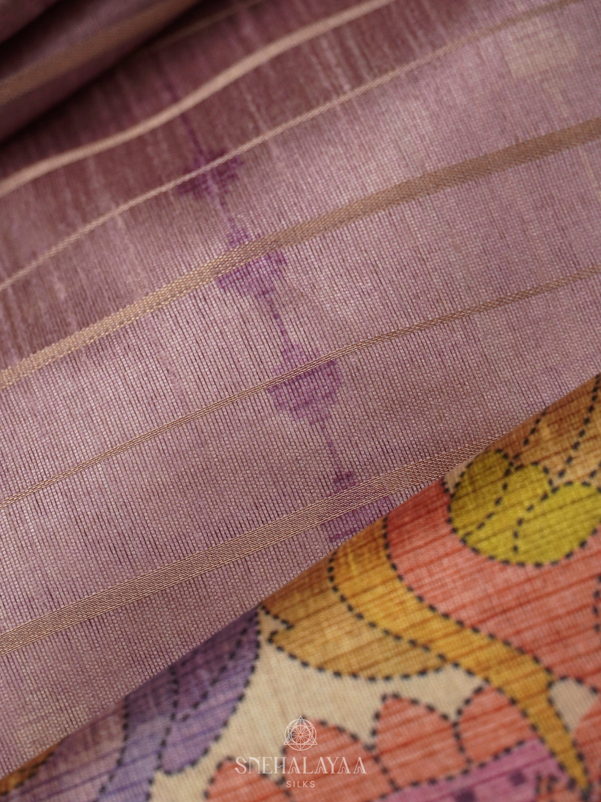 Lavender Munga Tussar Saree