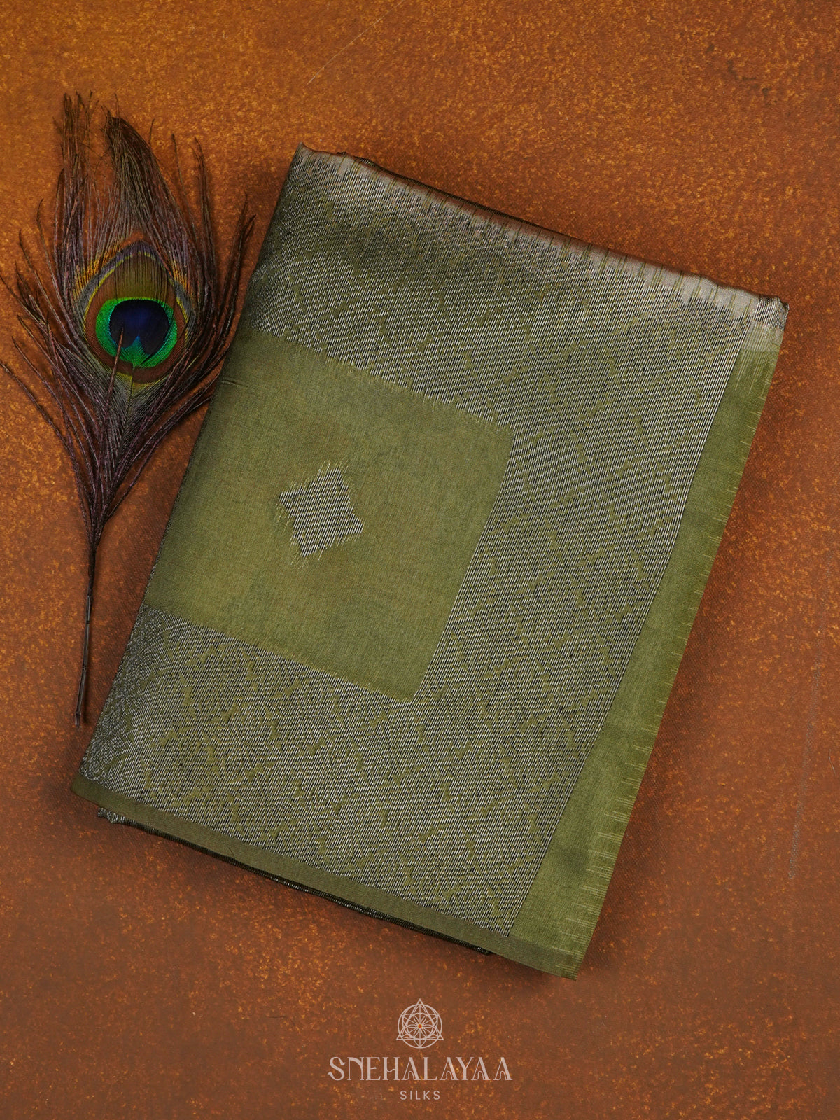Olive Green Jute Saree