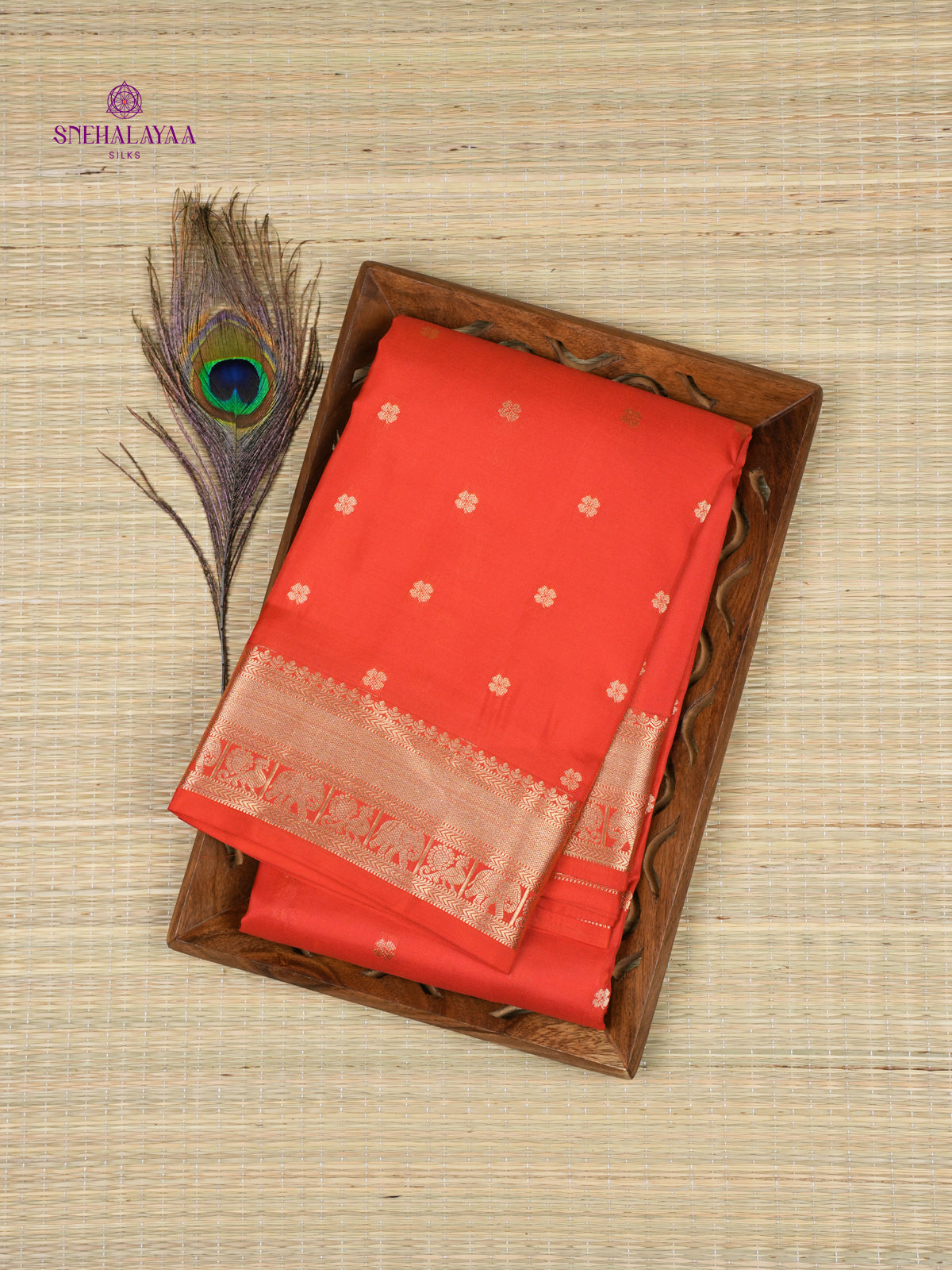 Orange Kanjivaram Silk Saree