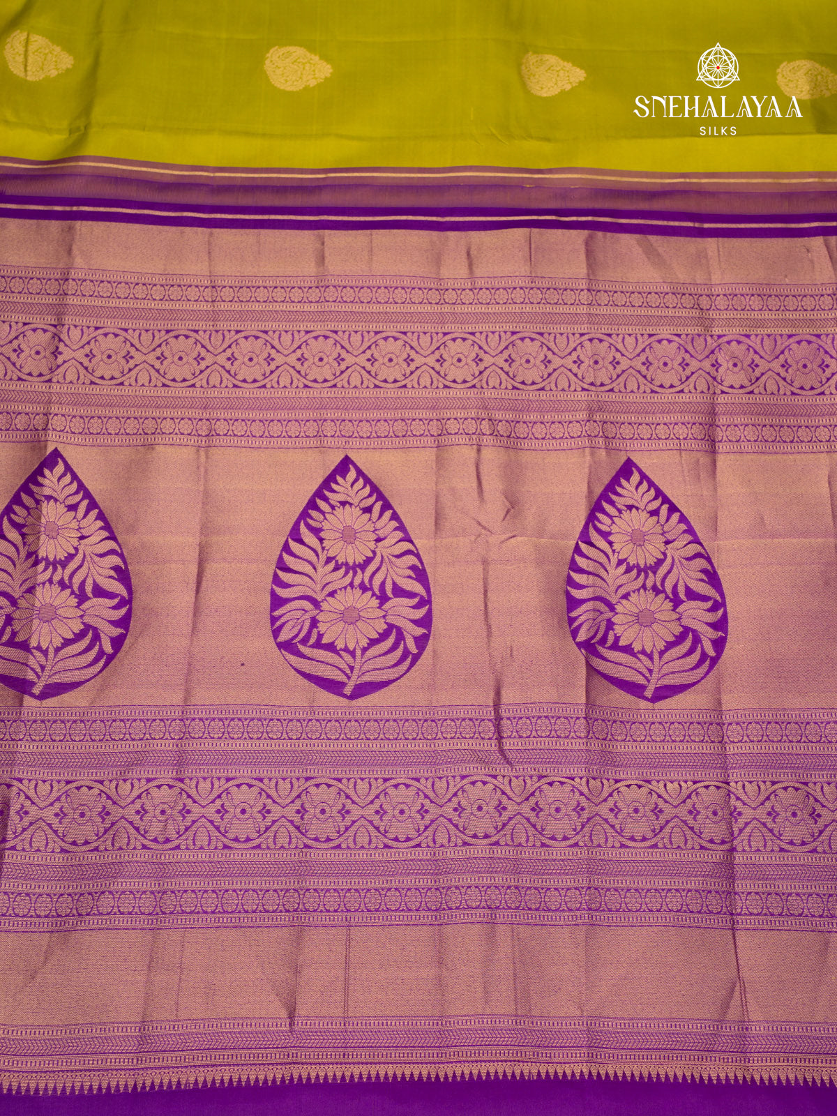 Olive Green Korvai Kanjivaram Silk Saree