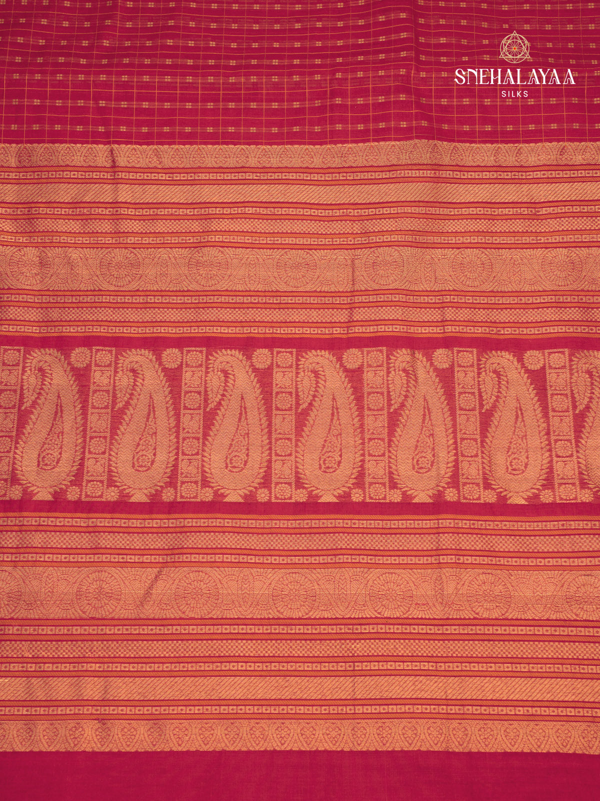 Red Kanchi Cotton Saree