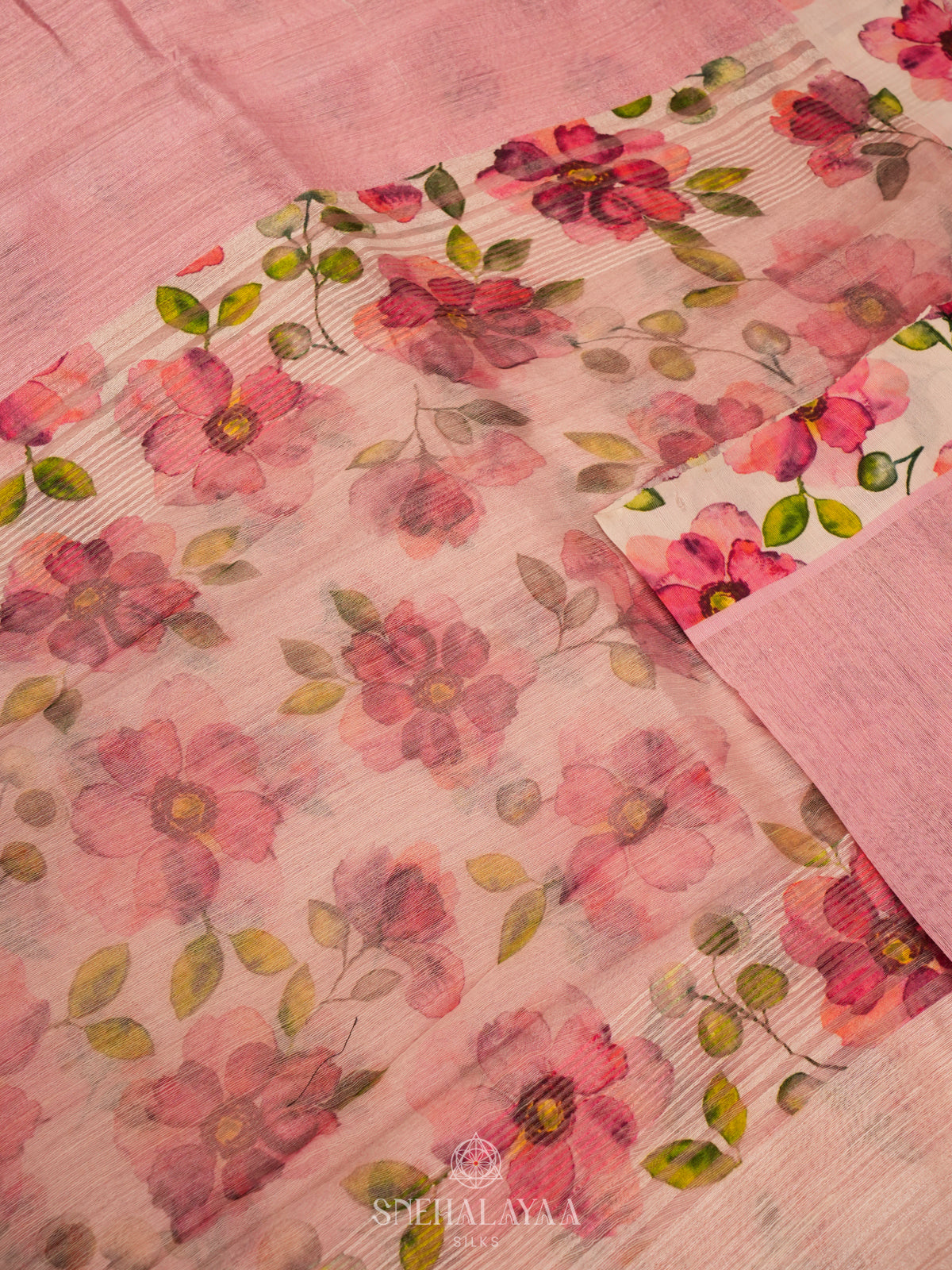 Pink Matka Jute Saree