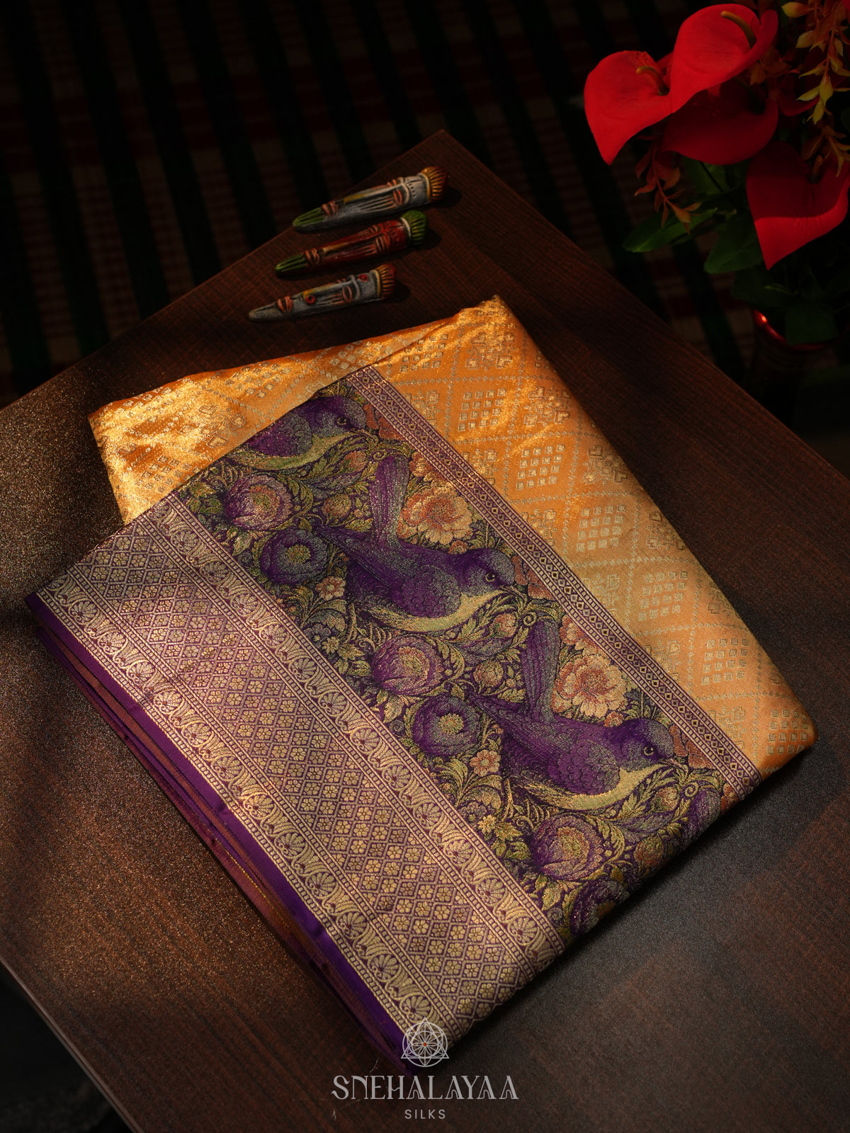 Yellow Kanjivaram Silk Saree