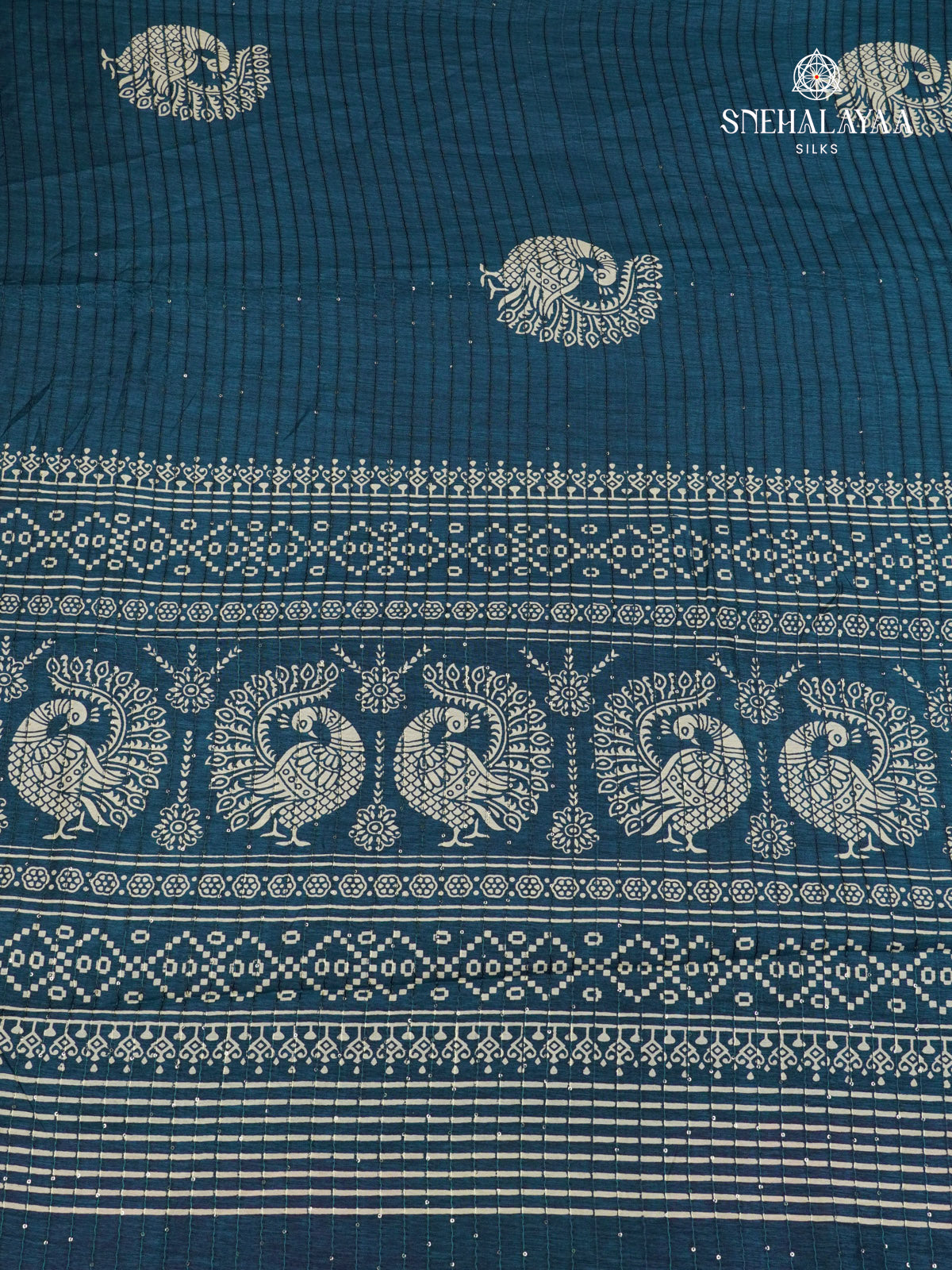 Teal Blue Dola Silk Saree