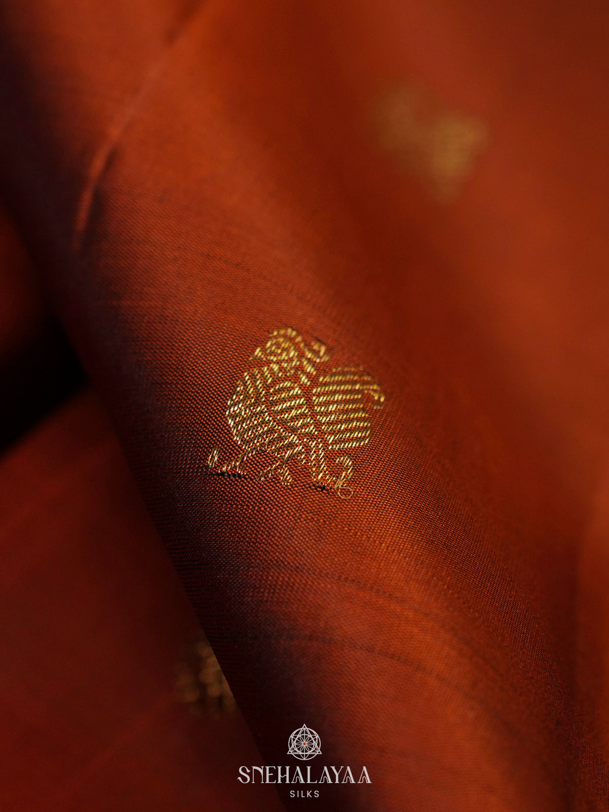 Rust Orange Kanjivaram Silk Saree