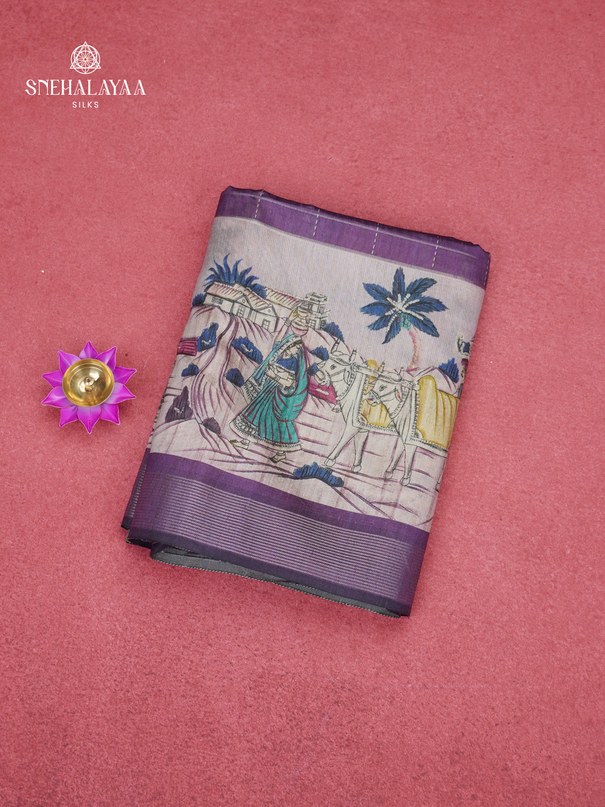 Purple Jute Saree