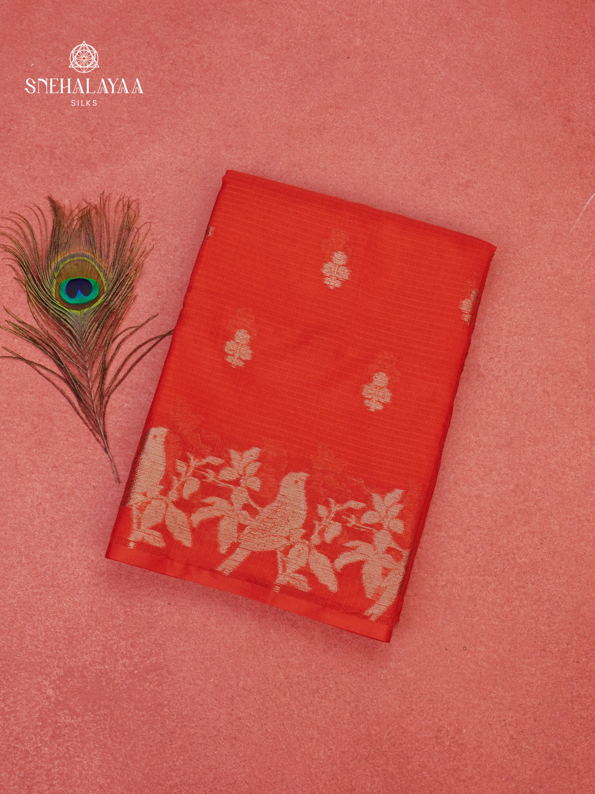 Rust Orange Kota Saree