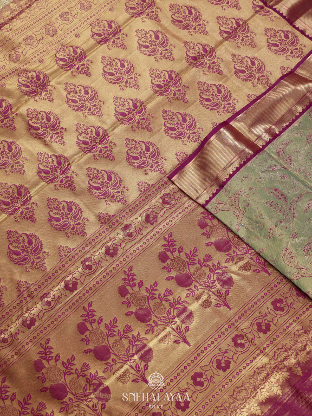 Pale Green Art Silk Saree