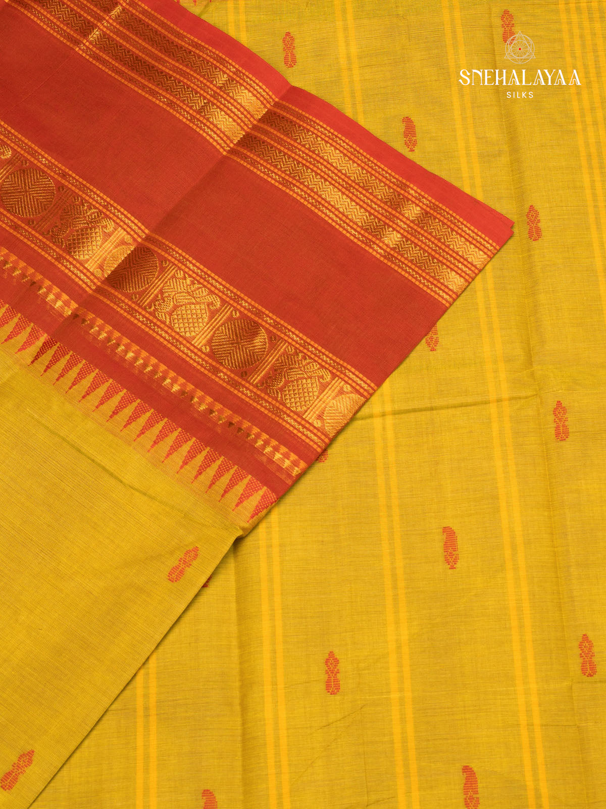 Yellow Chettinad Cotton Saree