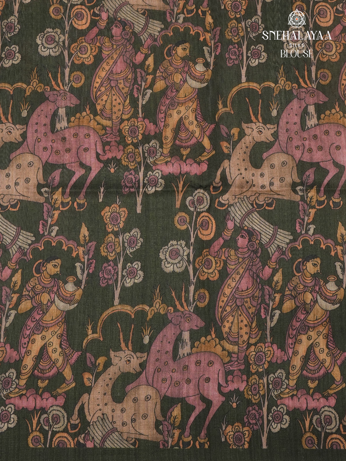 Cream Kalamkari Tussar Saree