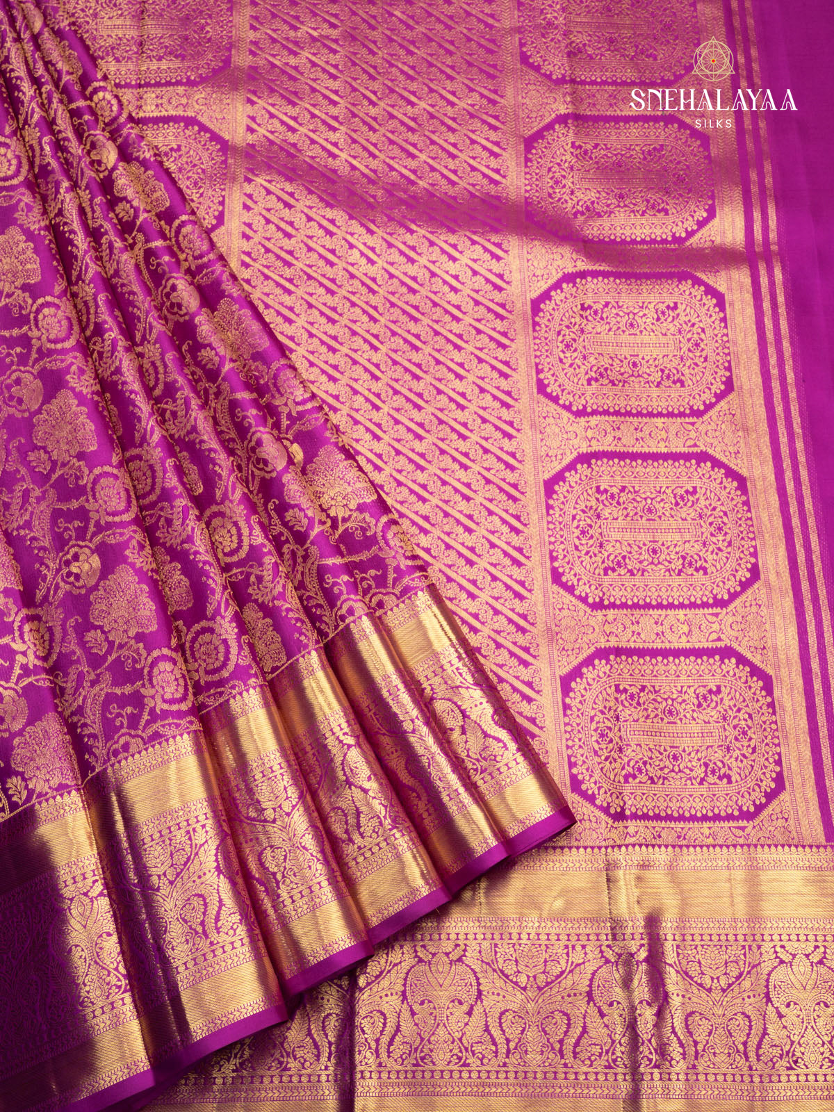 Purple Kancheevaram Silk Saree