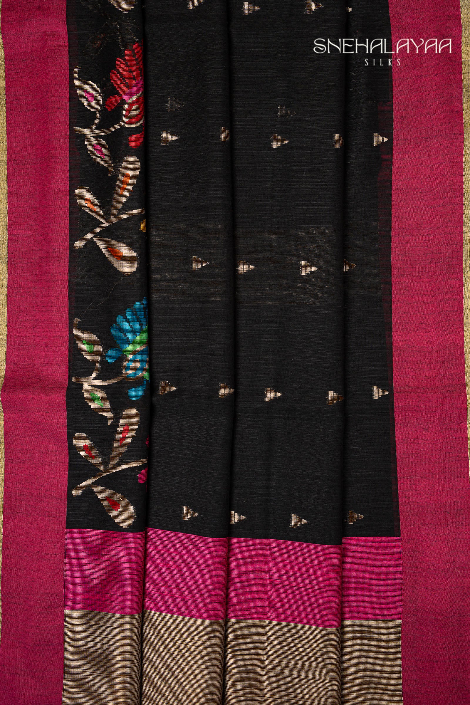 Black Banaras Jute Saree