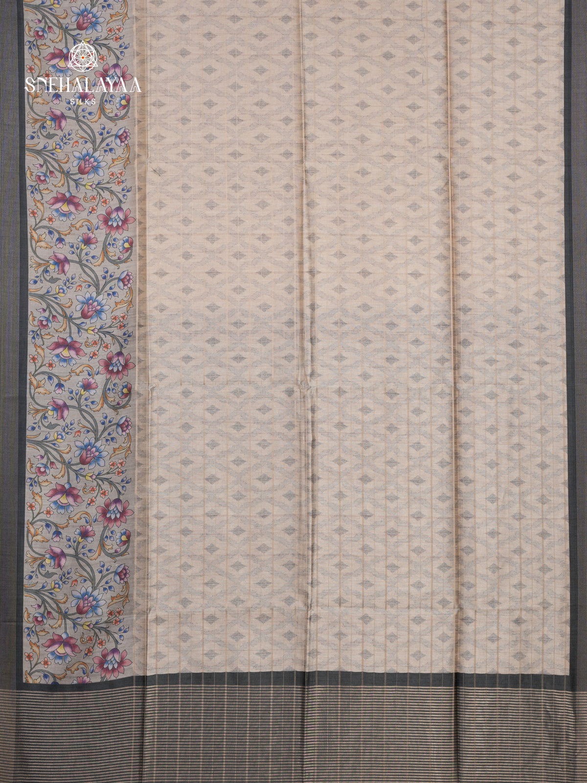 Beige Munga Tussar Saree