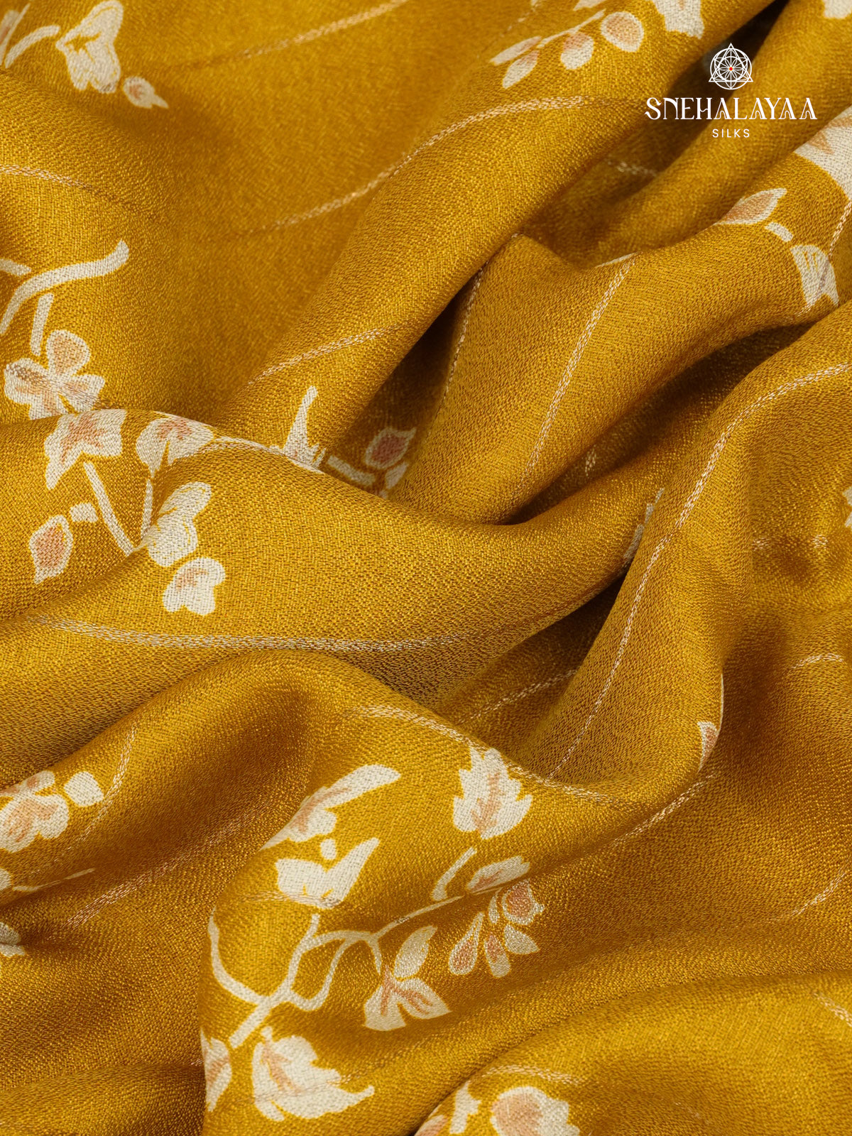 Mustard Yellow Dola Silk Saree