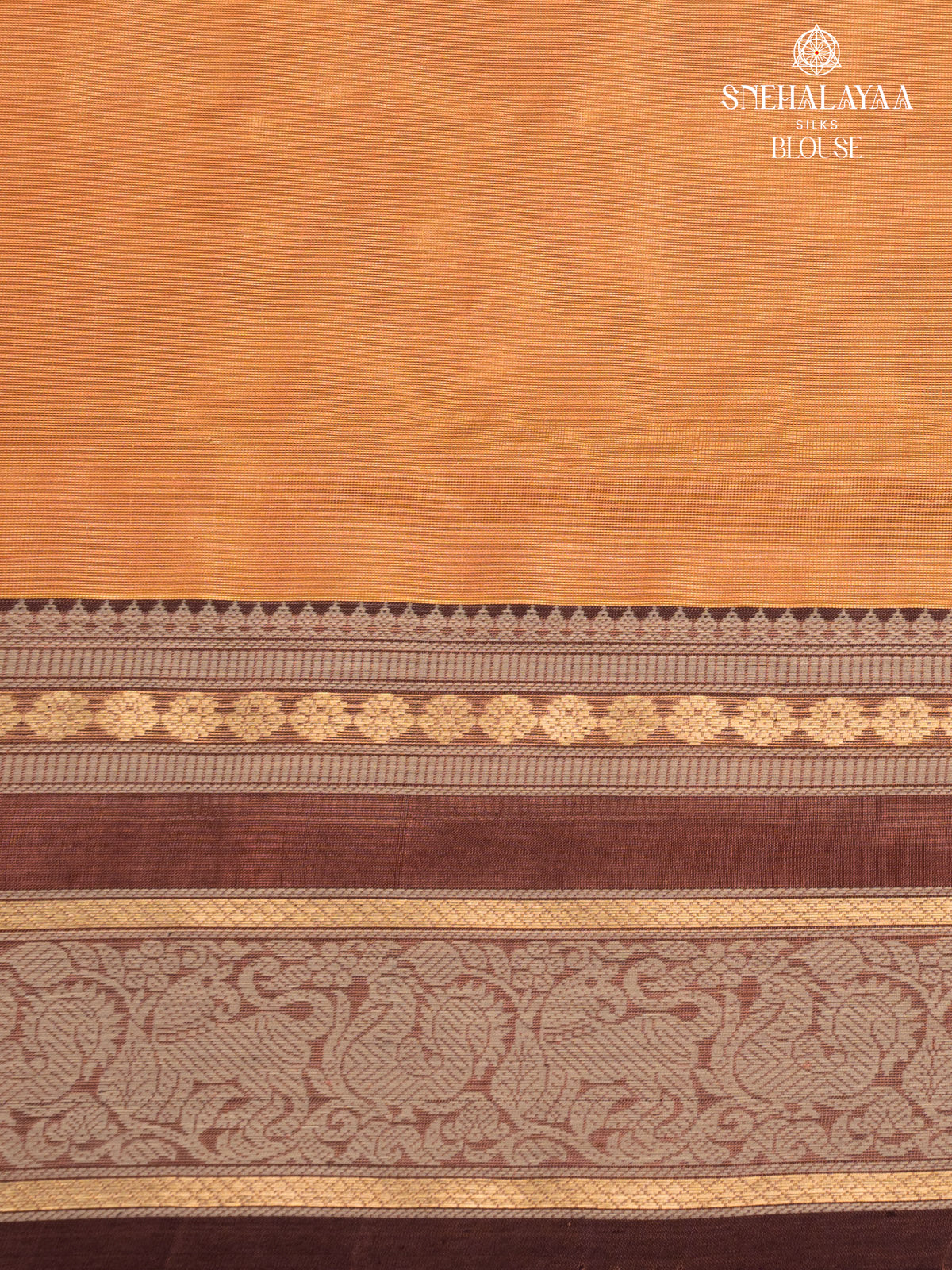 Orange Tissue Silk Cotton Saree