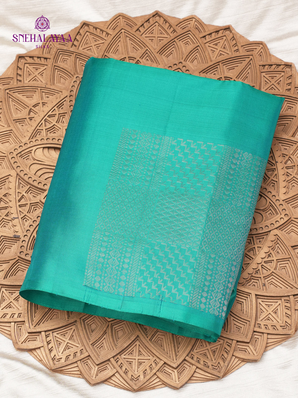 Teal Blue Kanjivaram Soft Silk Saree