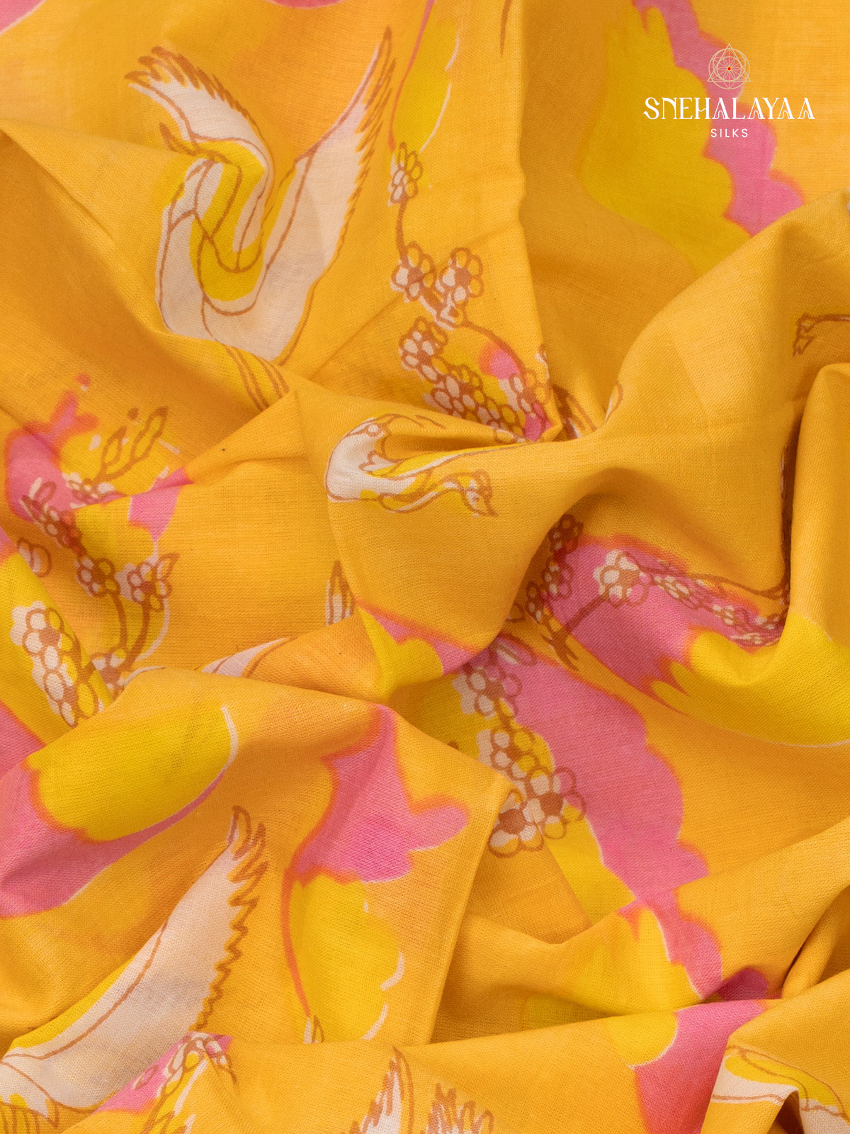 Yellow Jaipur Cotton Saree