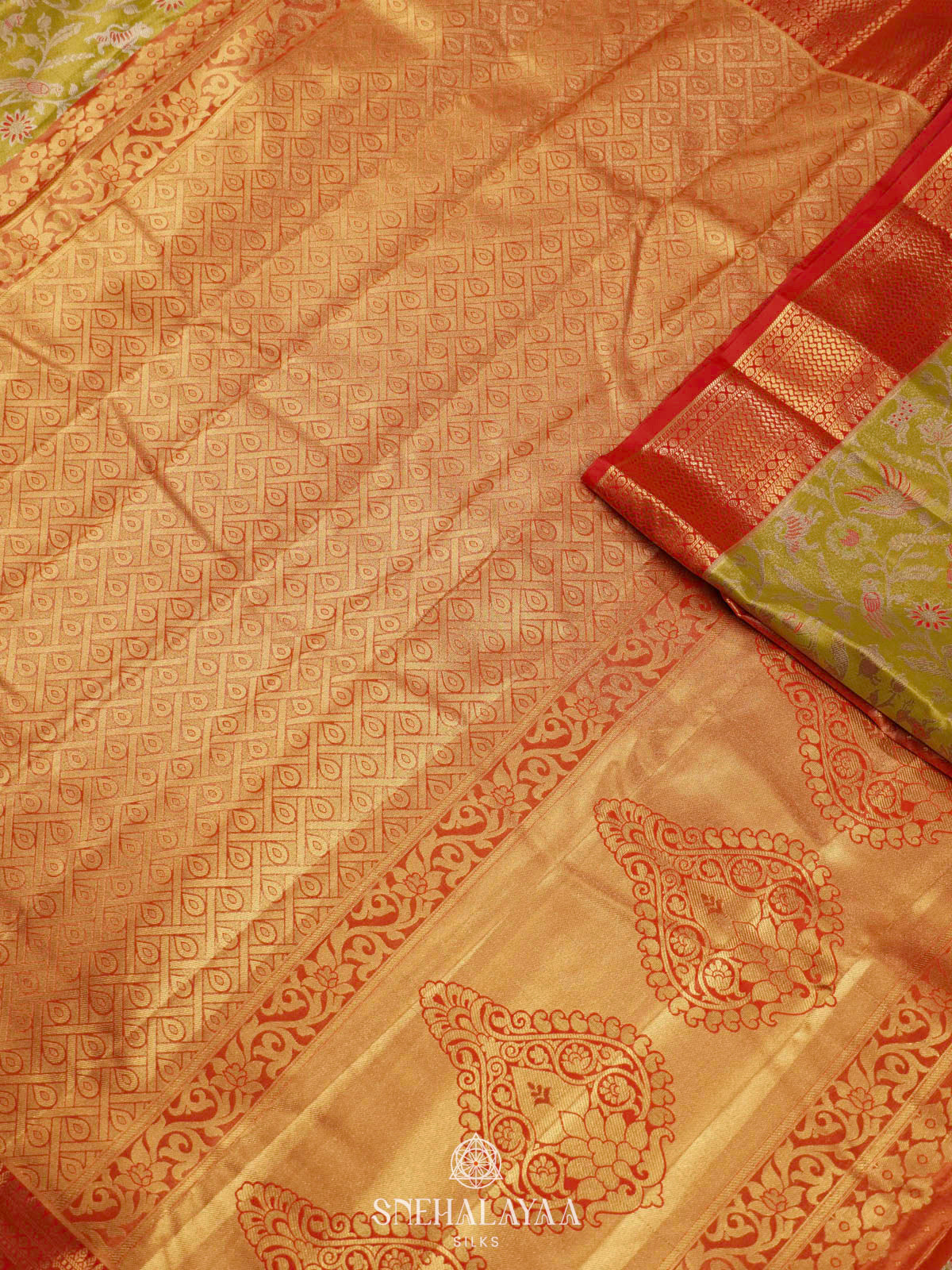 Yellow Art Silk Saree