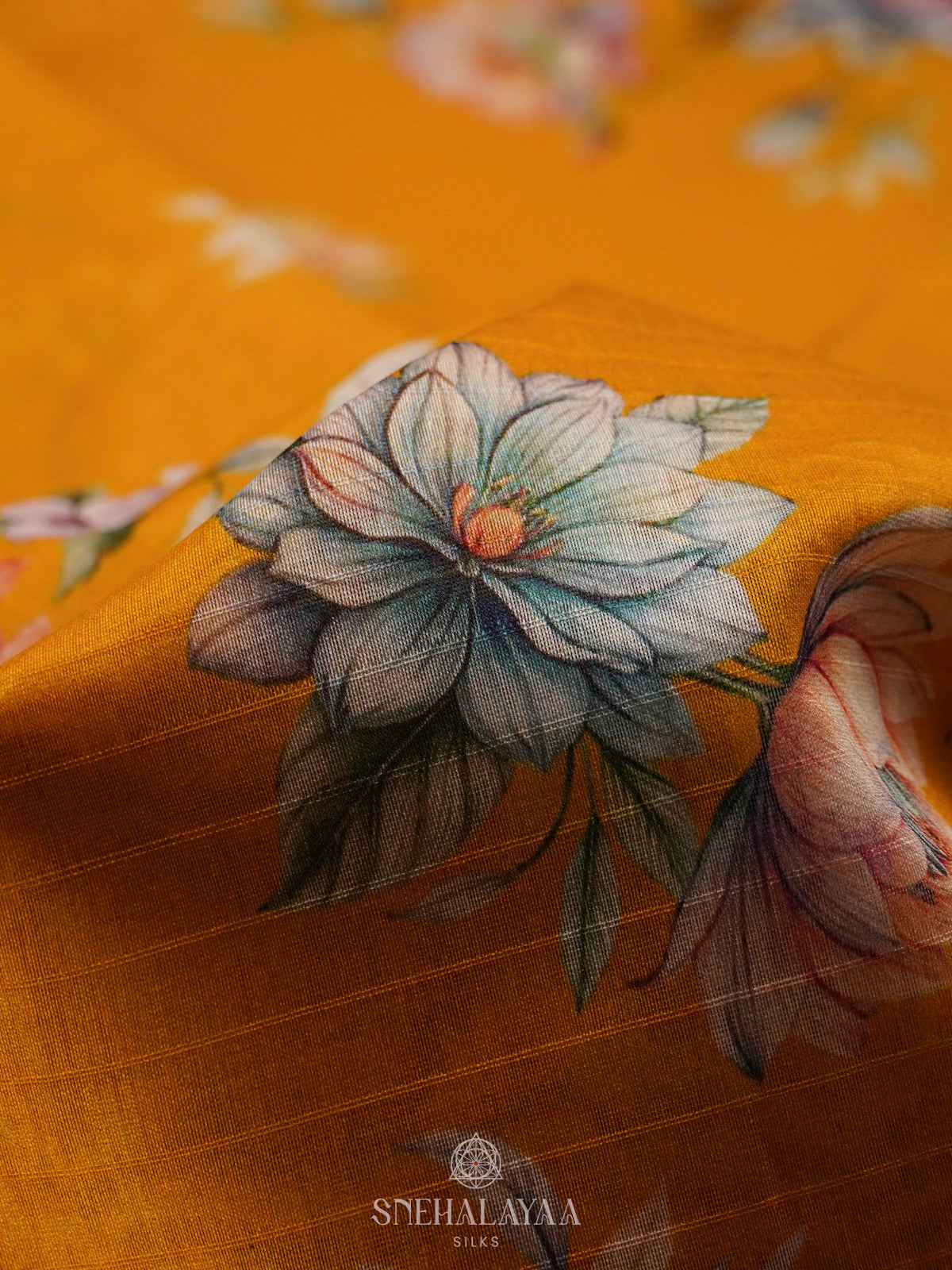 Mango Yellow Chanderi Saree