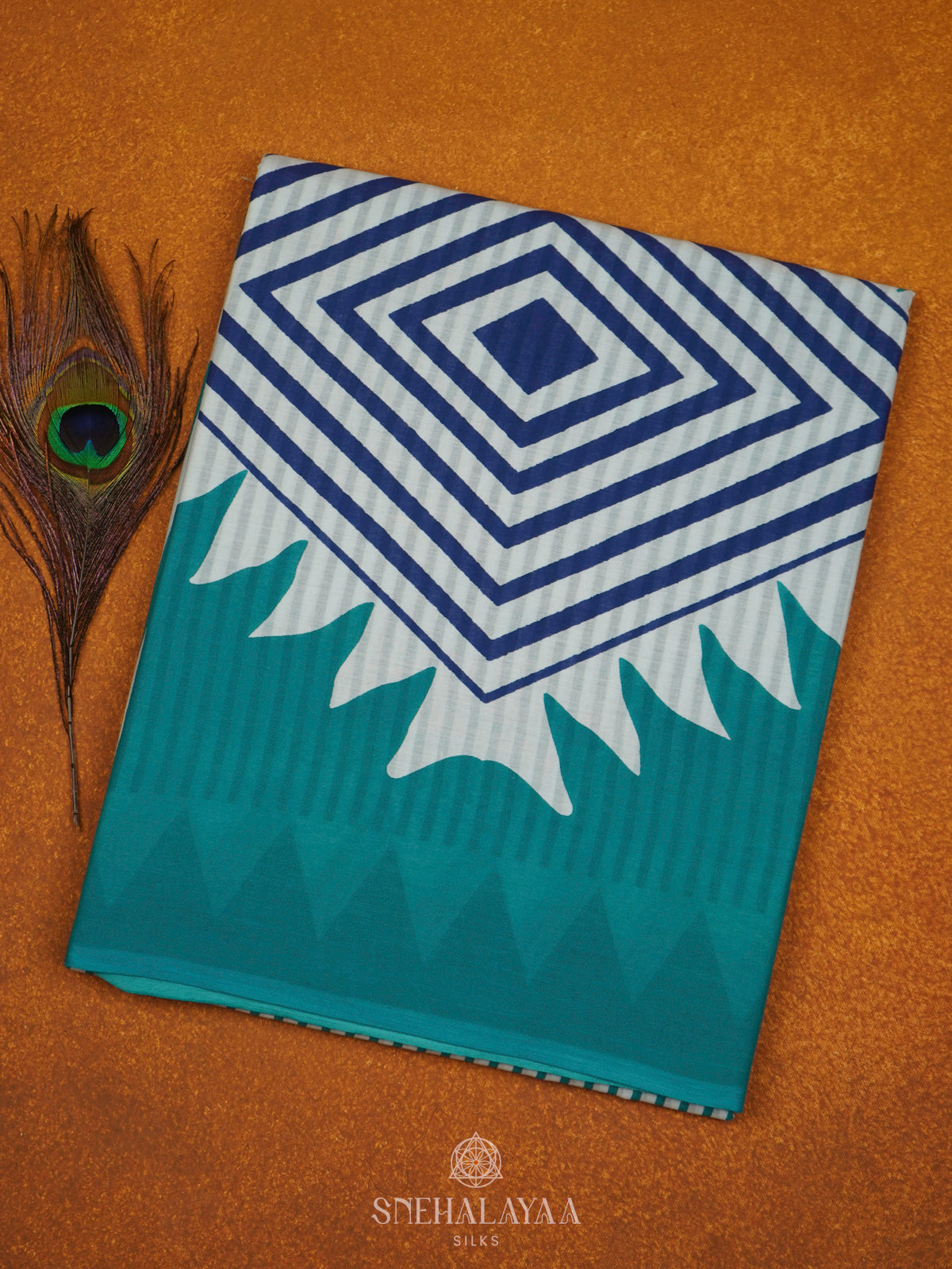 Sky Blue Jaipur Cotton Saree