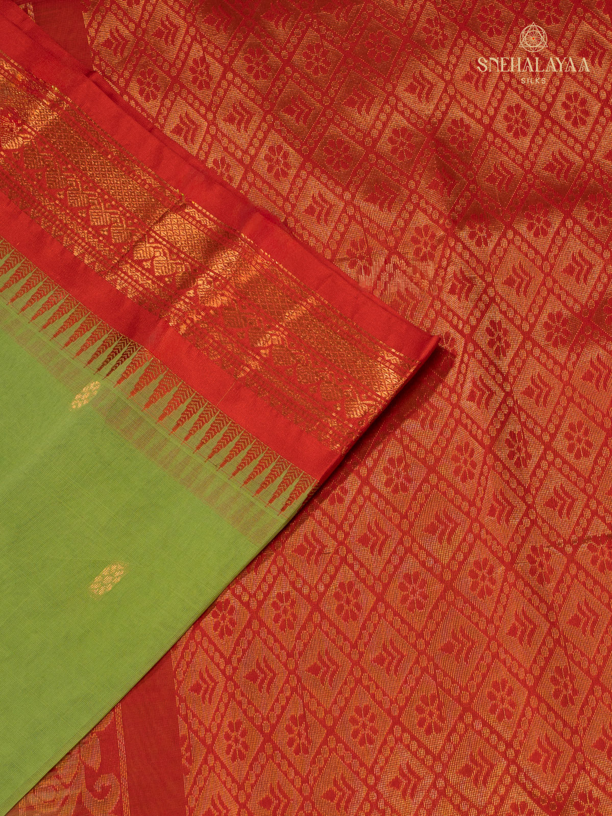 Green Gadwal Cotton Saree