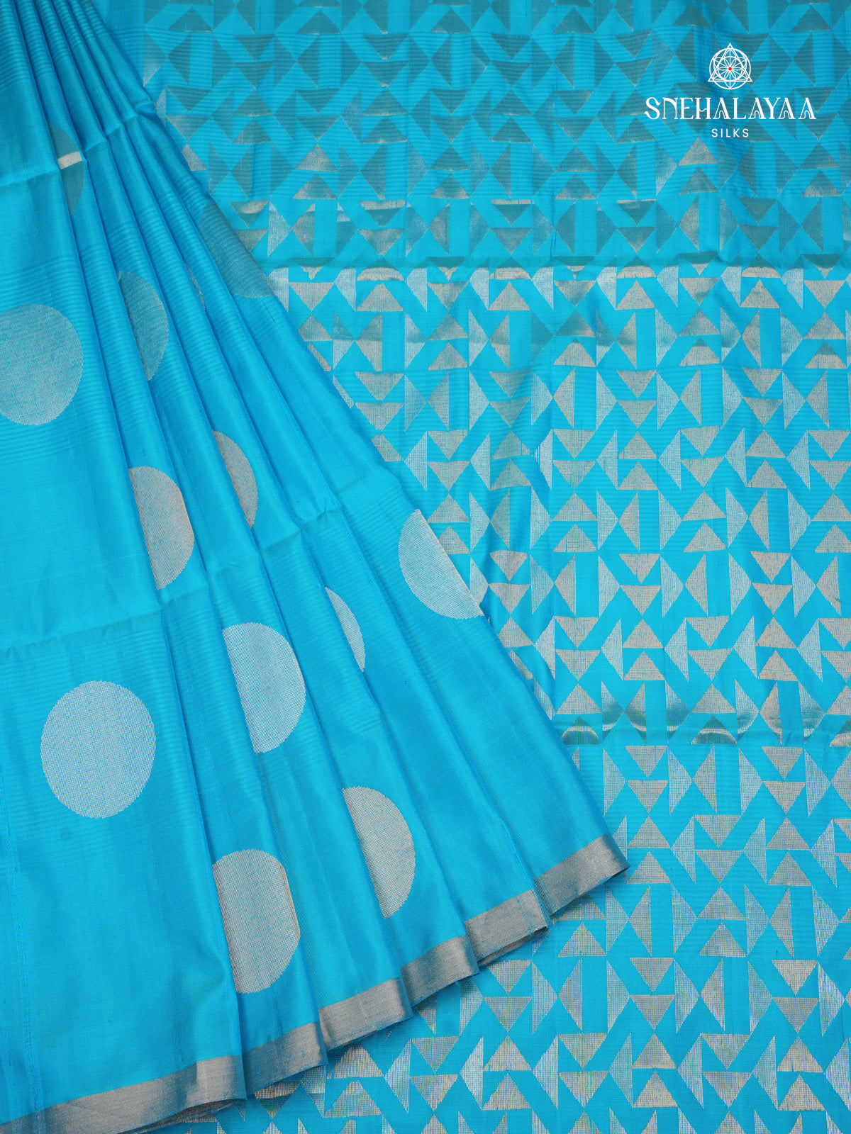 Sky Blue Kanjivaram Soft Silk Saree