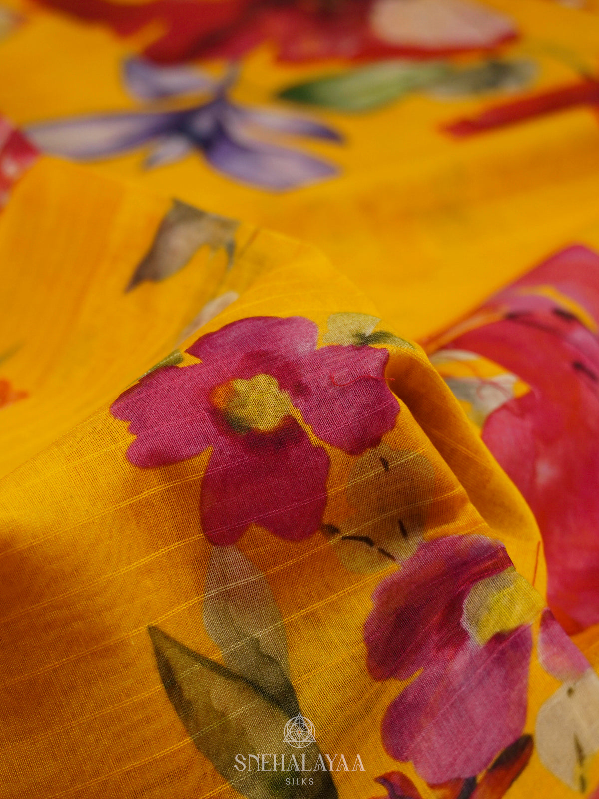 Yellow Chanderi Saree