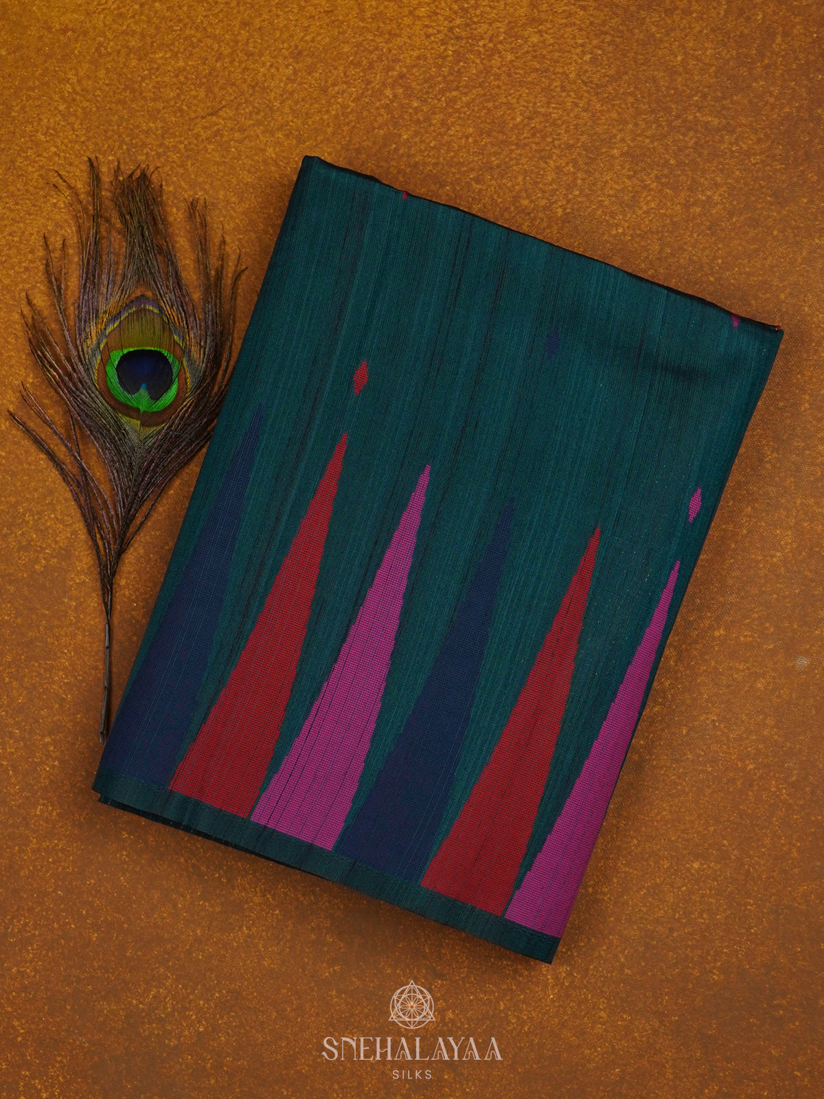 Teal Green Munga Tussar Saree