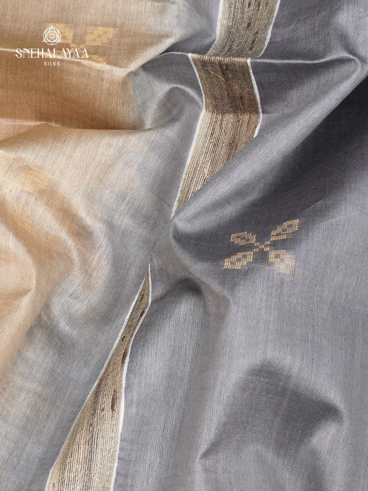 Beige Tussar Saree