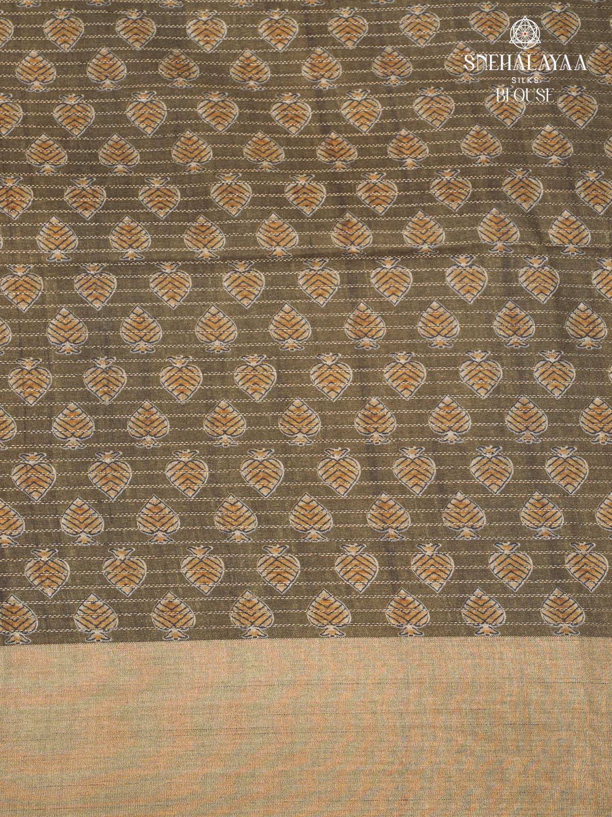 Navy Blue Tussar Saree