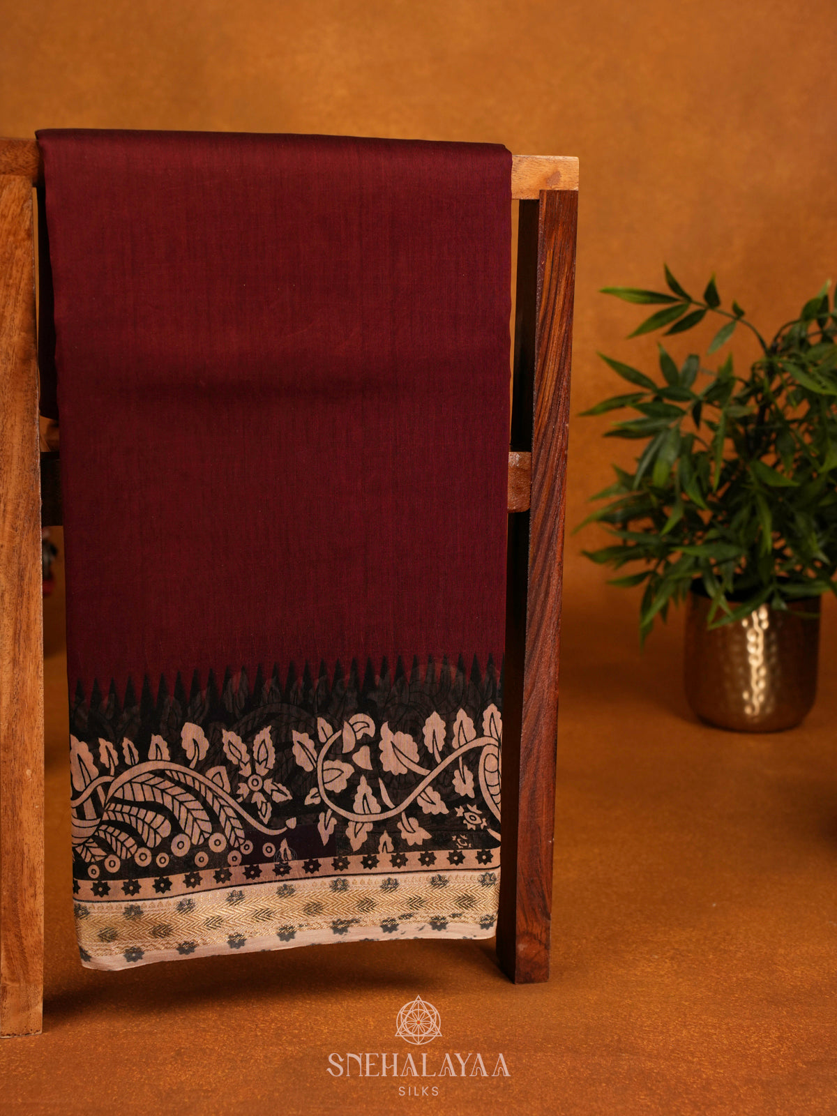 Maroon Chanderi Saree
