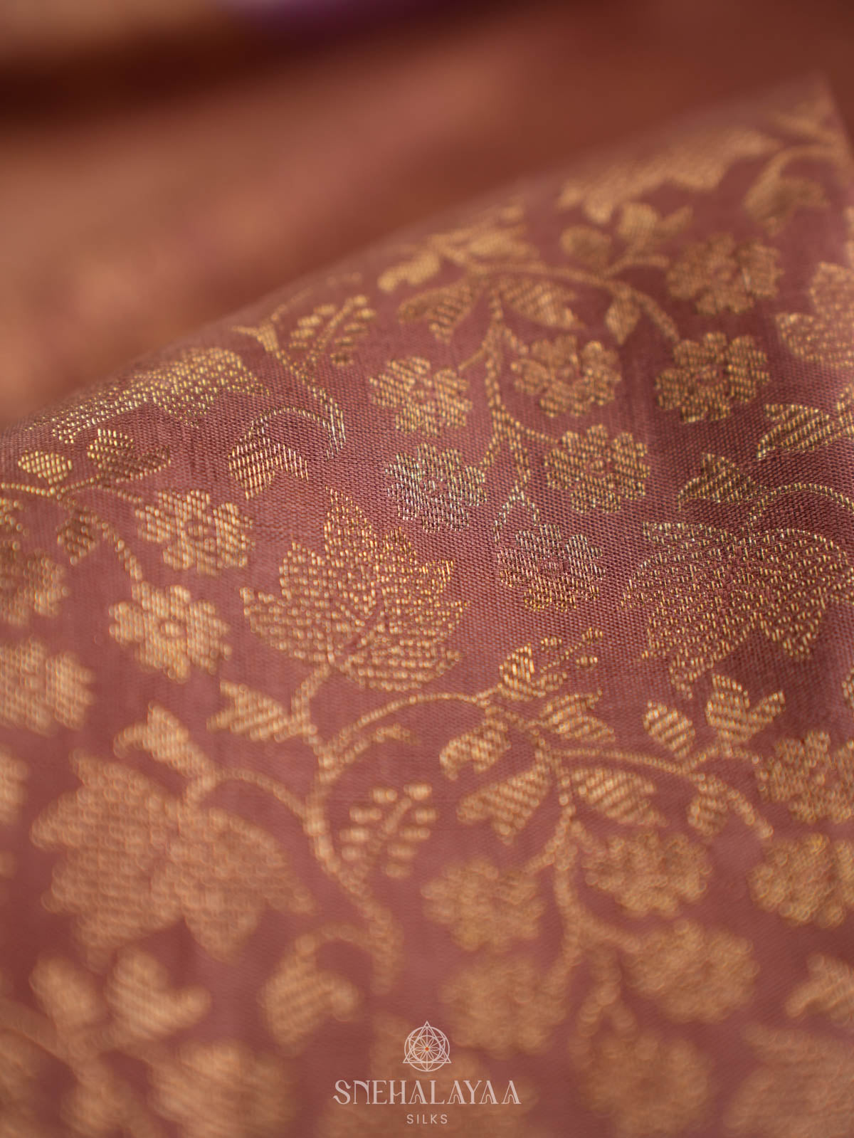 Dusty Rose Kanjivaram Silk Saree