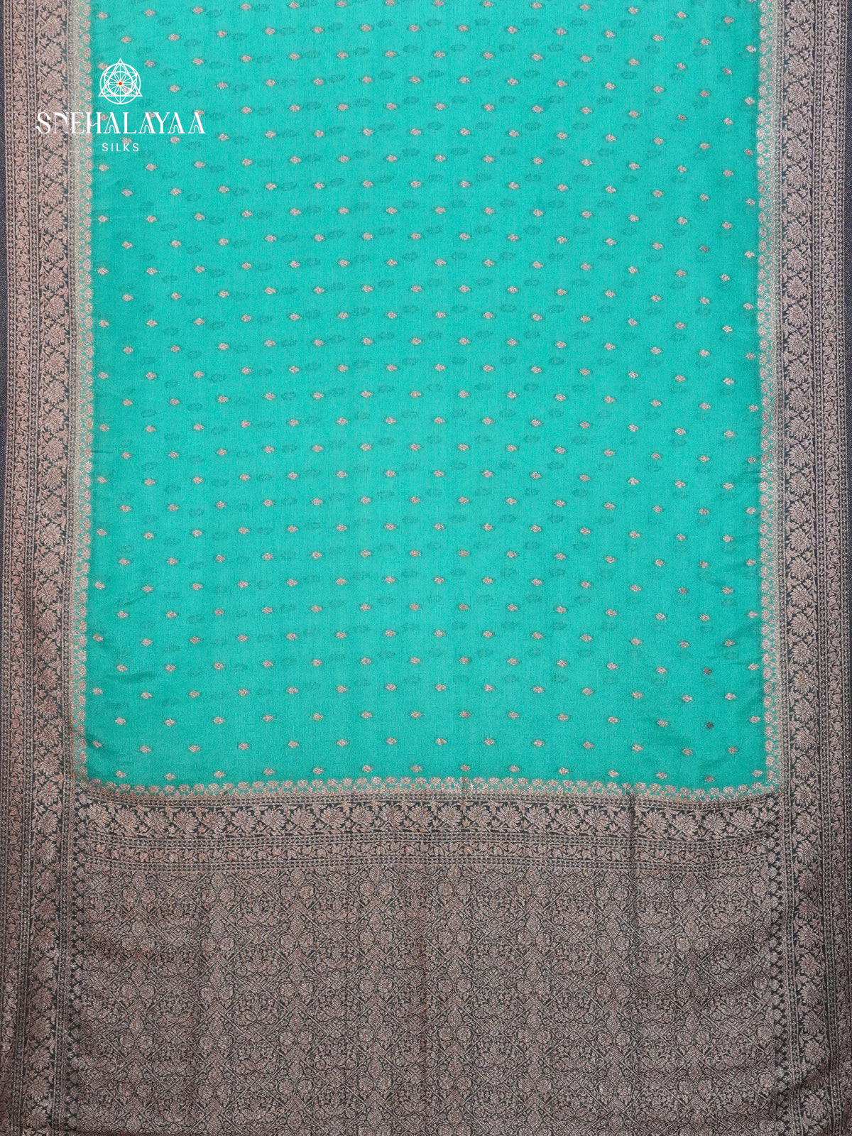 Sky Blue Banaras Crepe Silk Saree