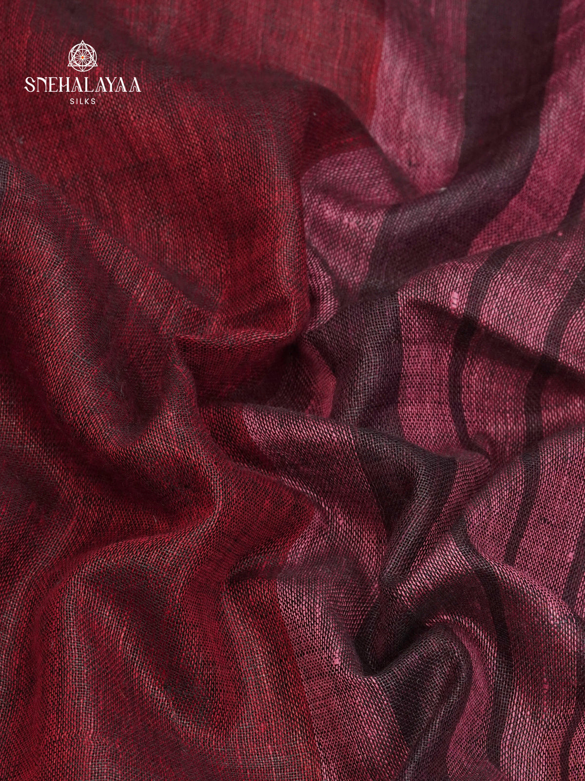 Wine Red Linen Saree