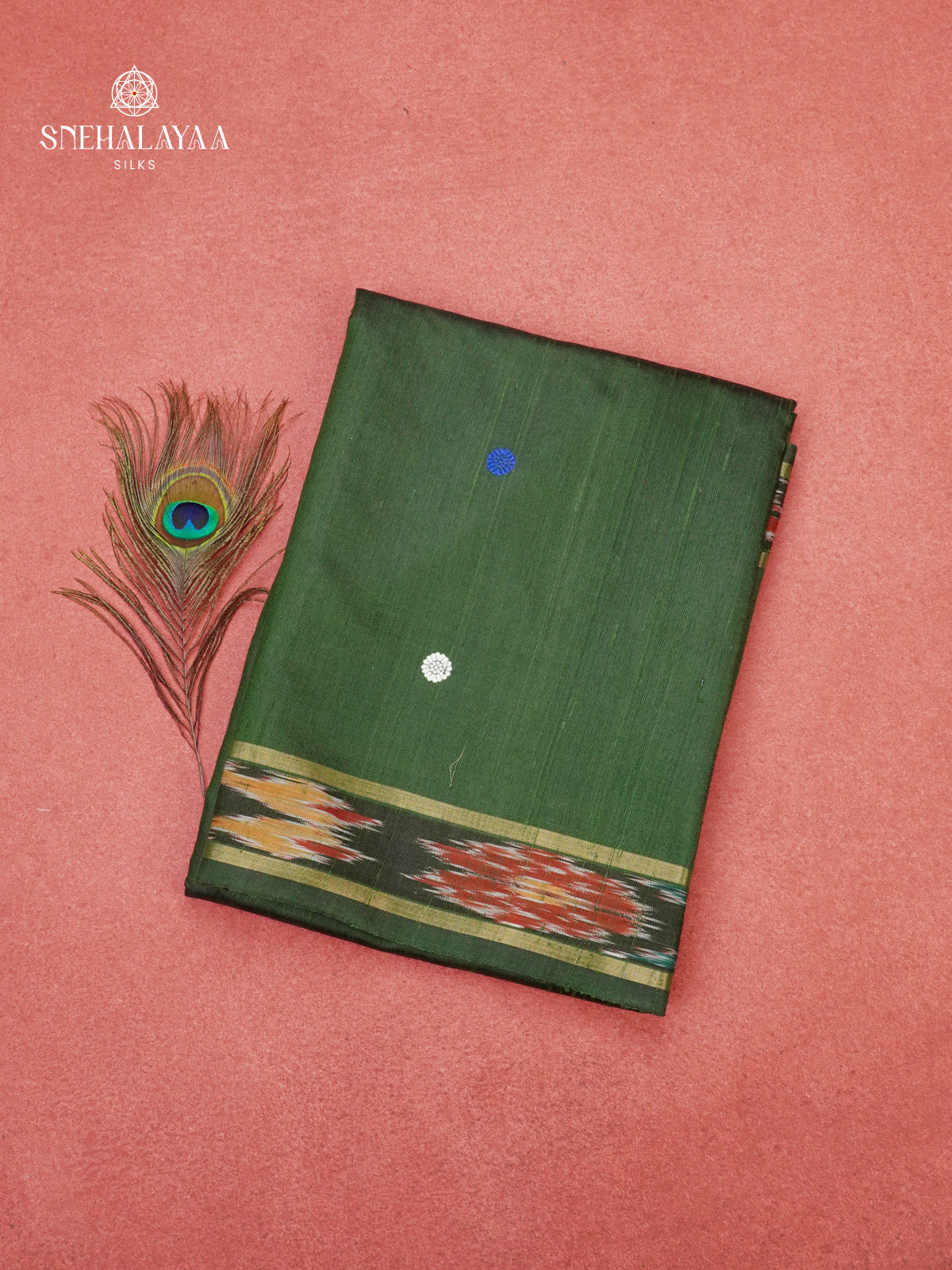 Emerald Green Dupion Silk Saree