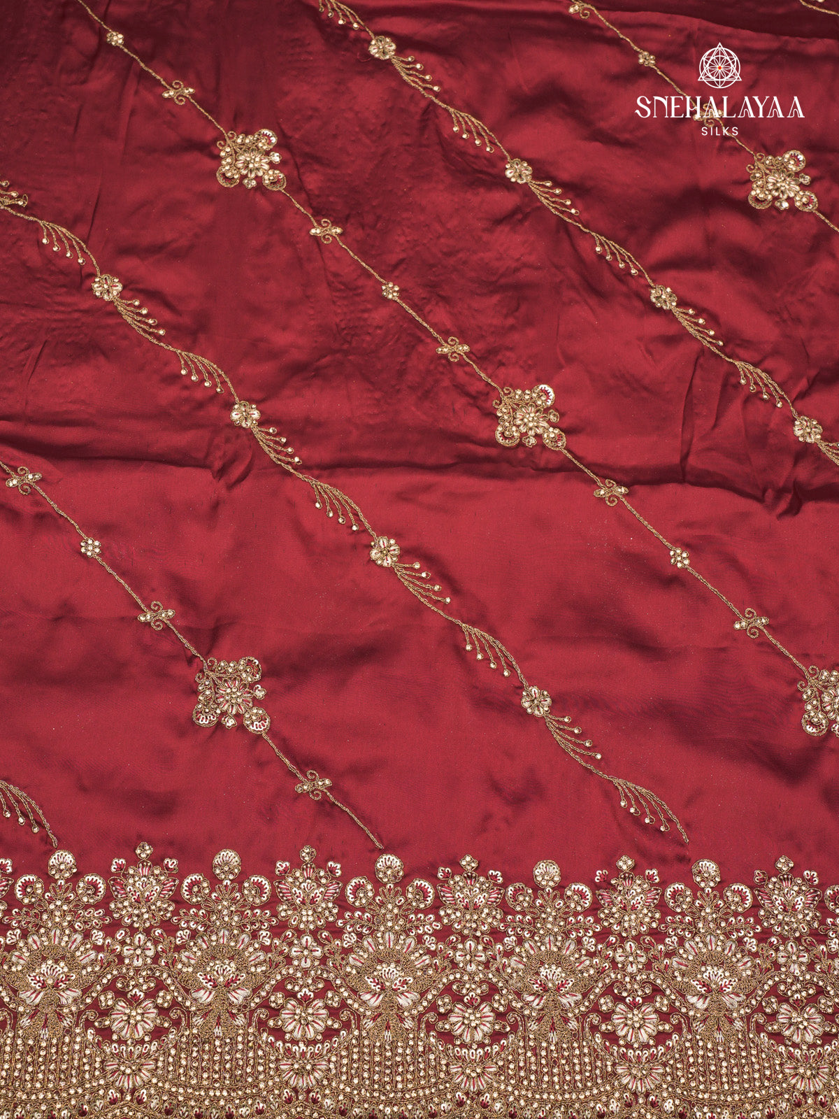 Maroon Designer Saree