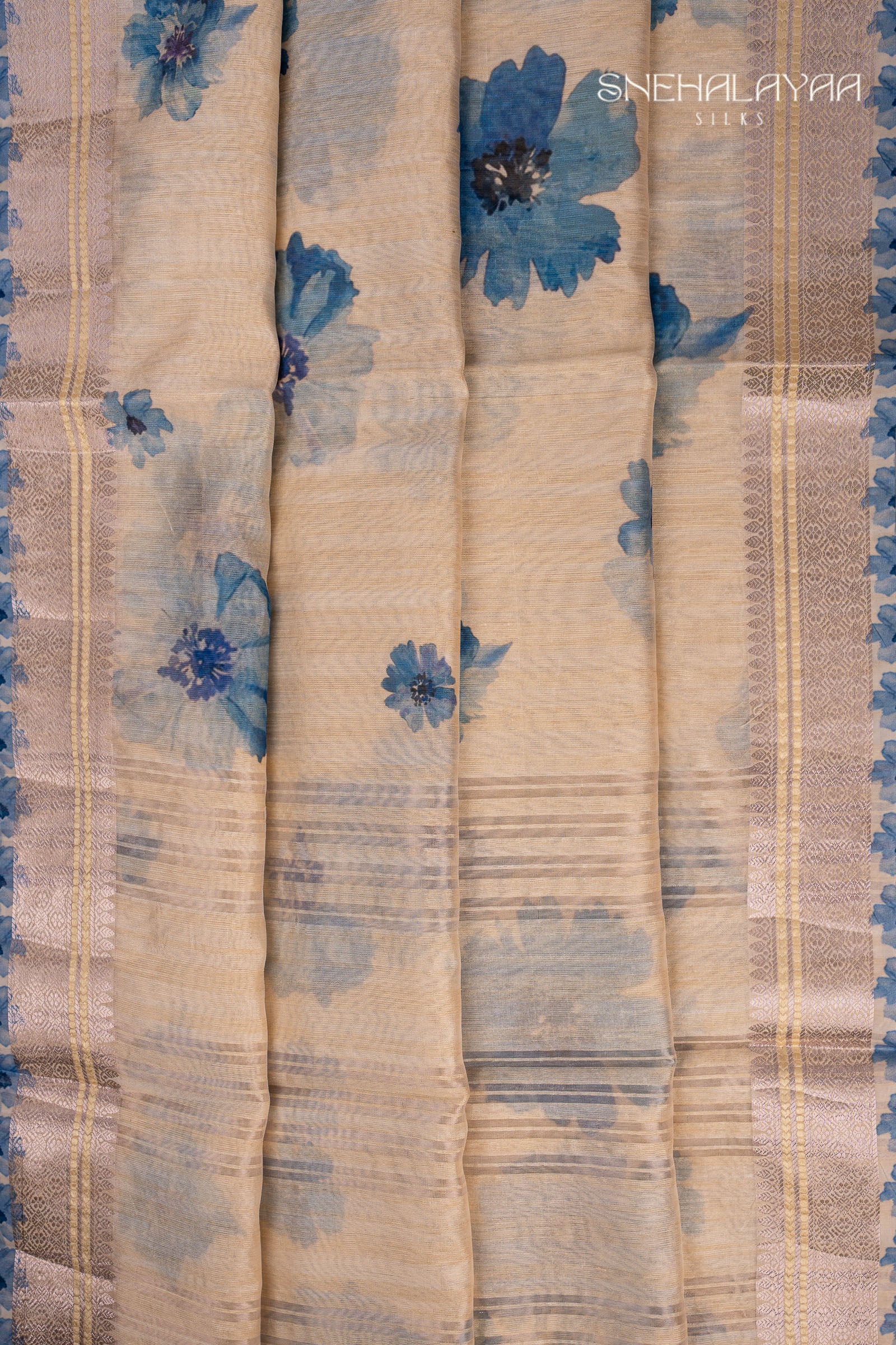 Cream Semi Chanderi Saree
