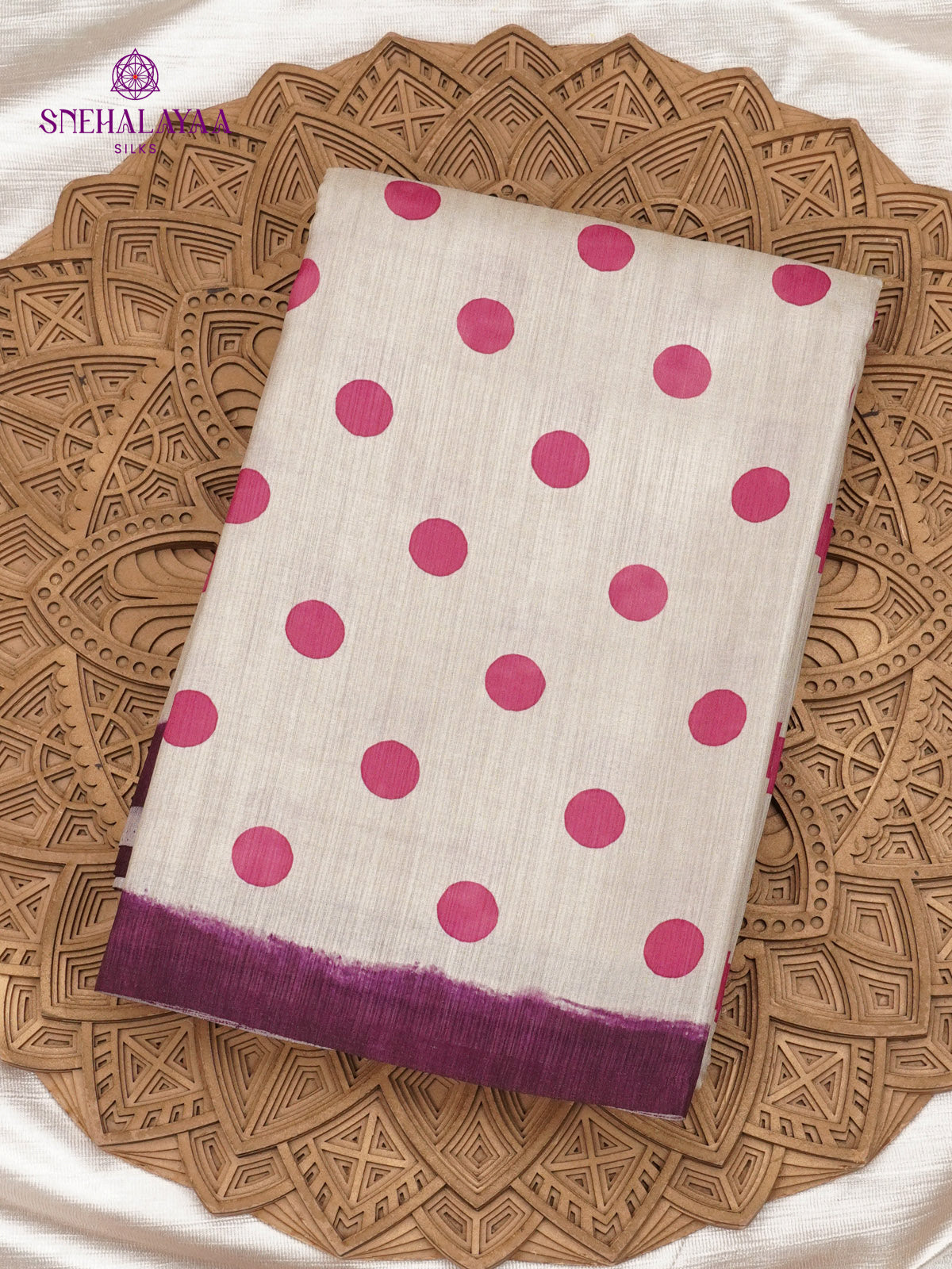 Off White Tussar Saree