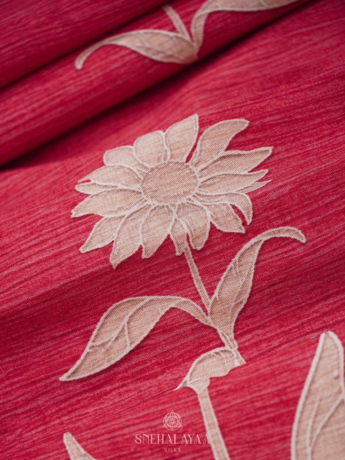 Pink Printed Dola Silk Saree