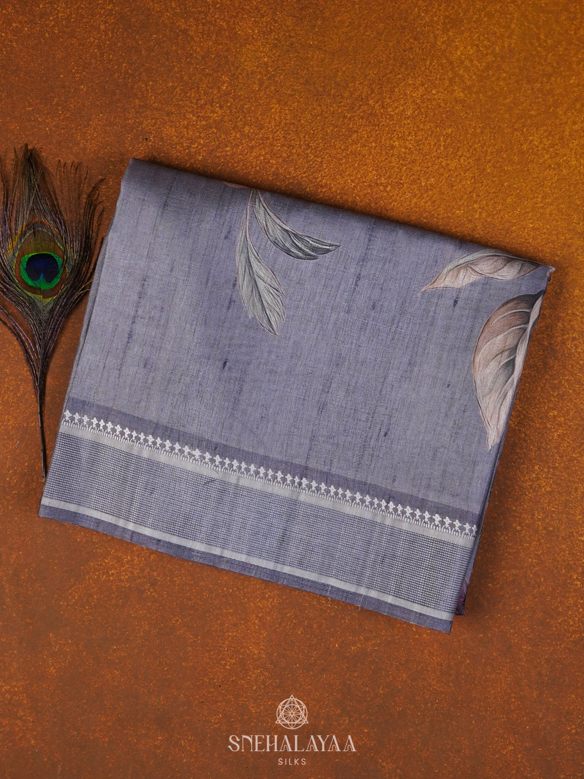 Blue Tussar Saree