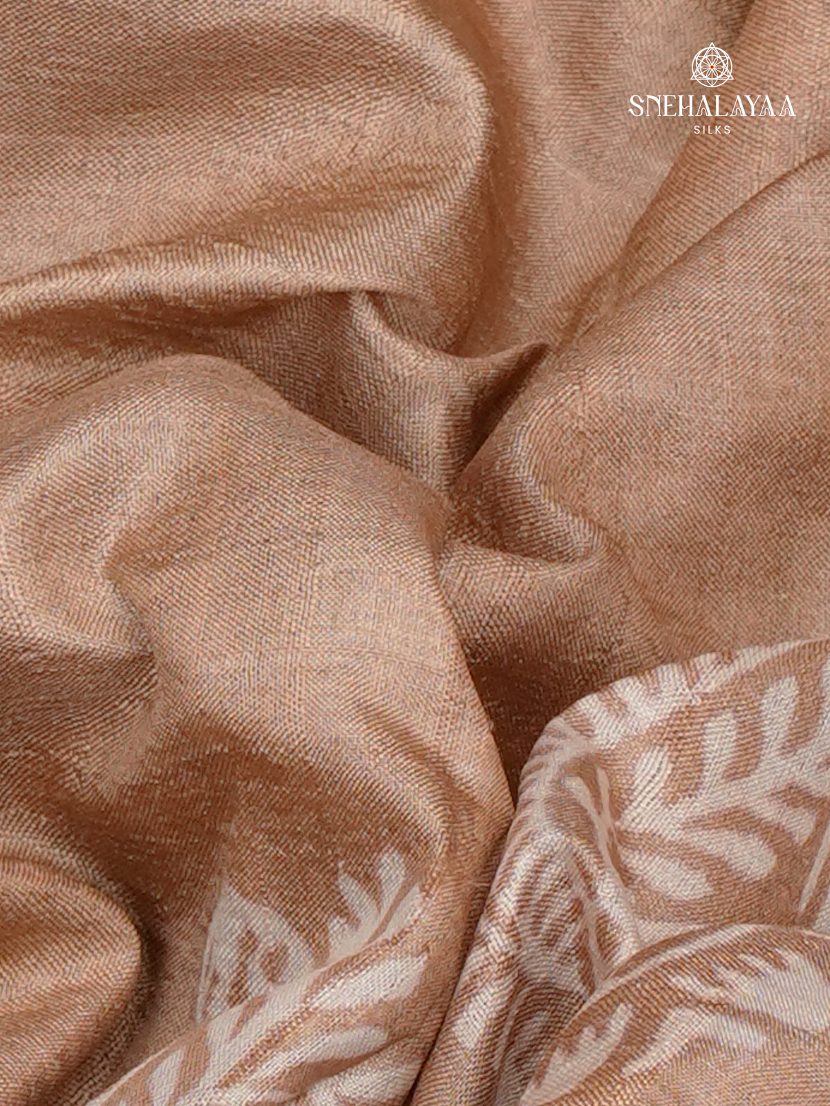 Beige Tussar Silk Saree