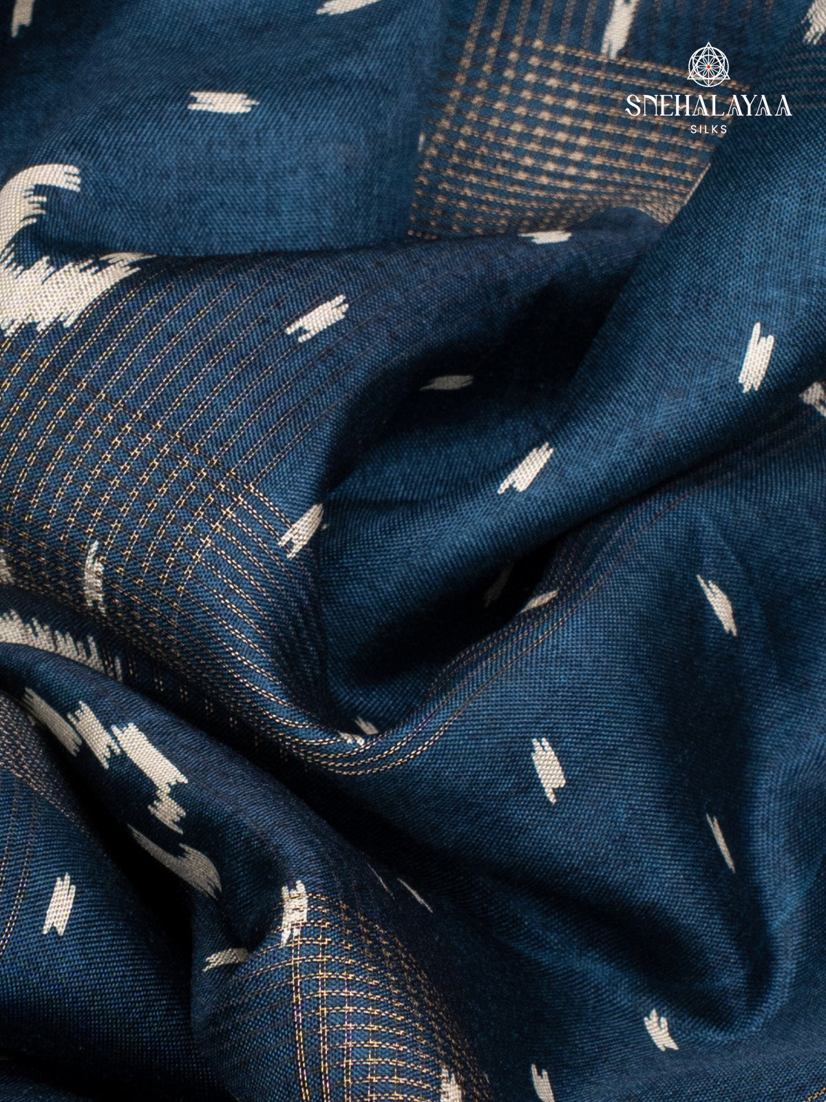 Navy Blue Dola Silk Saree