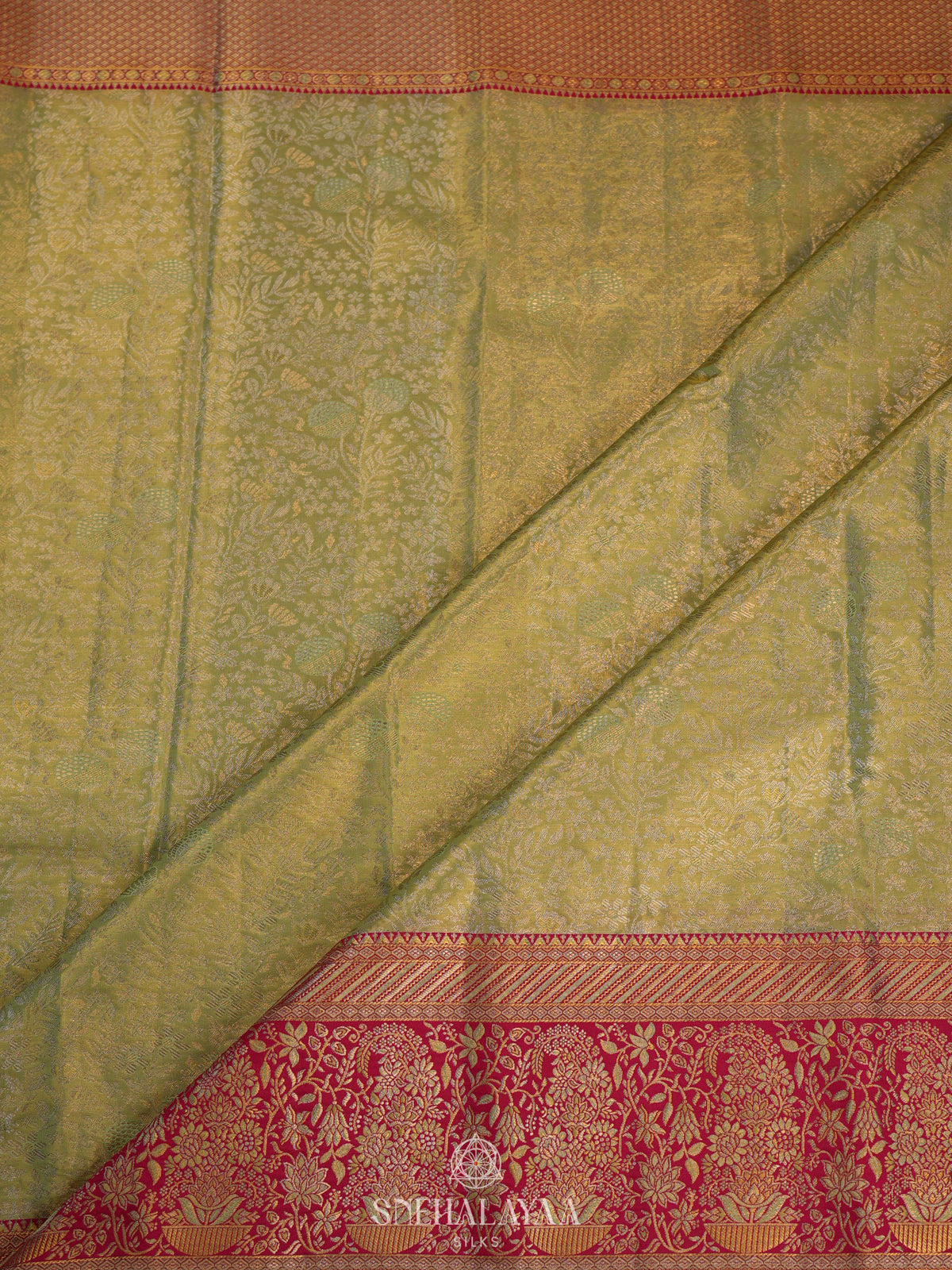 Pale Green Kanjivaram Silk Saree