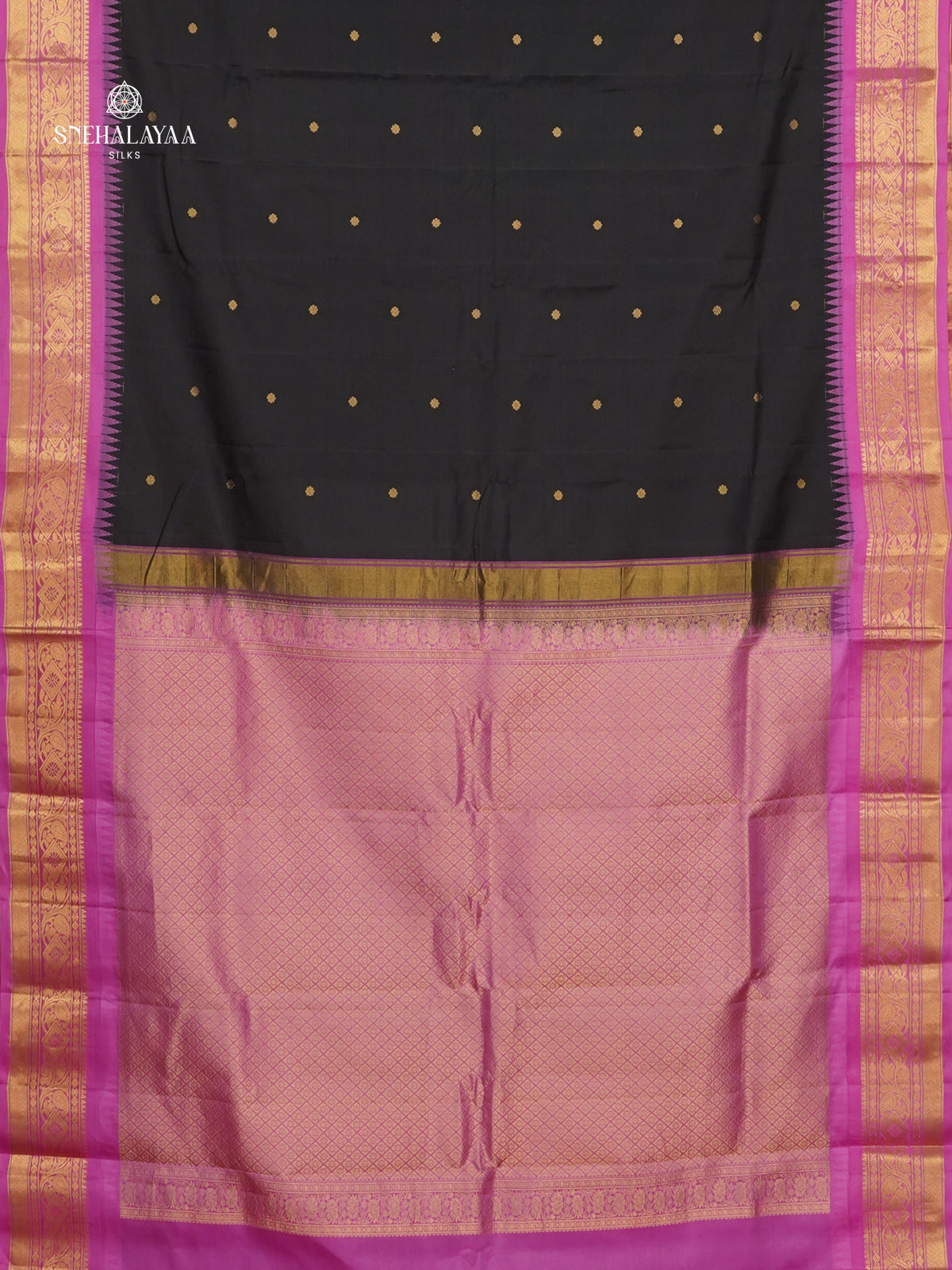 Black Gadwal Silk Saree