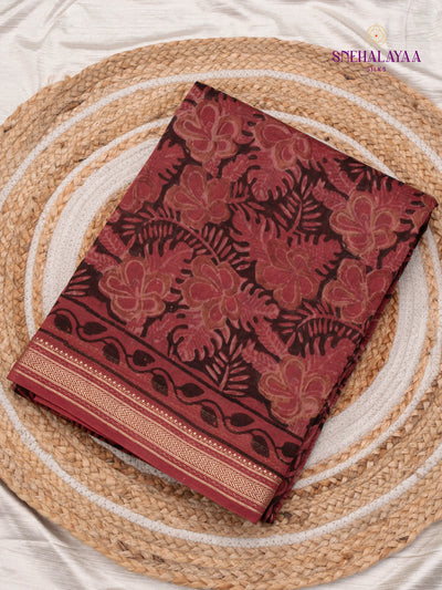 Maroon Chanderi Saree